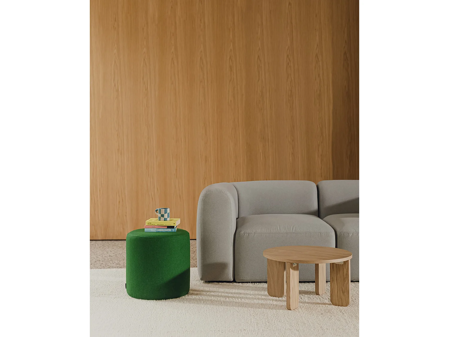 Flom Ecksofa 3‑Sitzer modulbar, Polyester Bezug hellgrau
