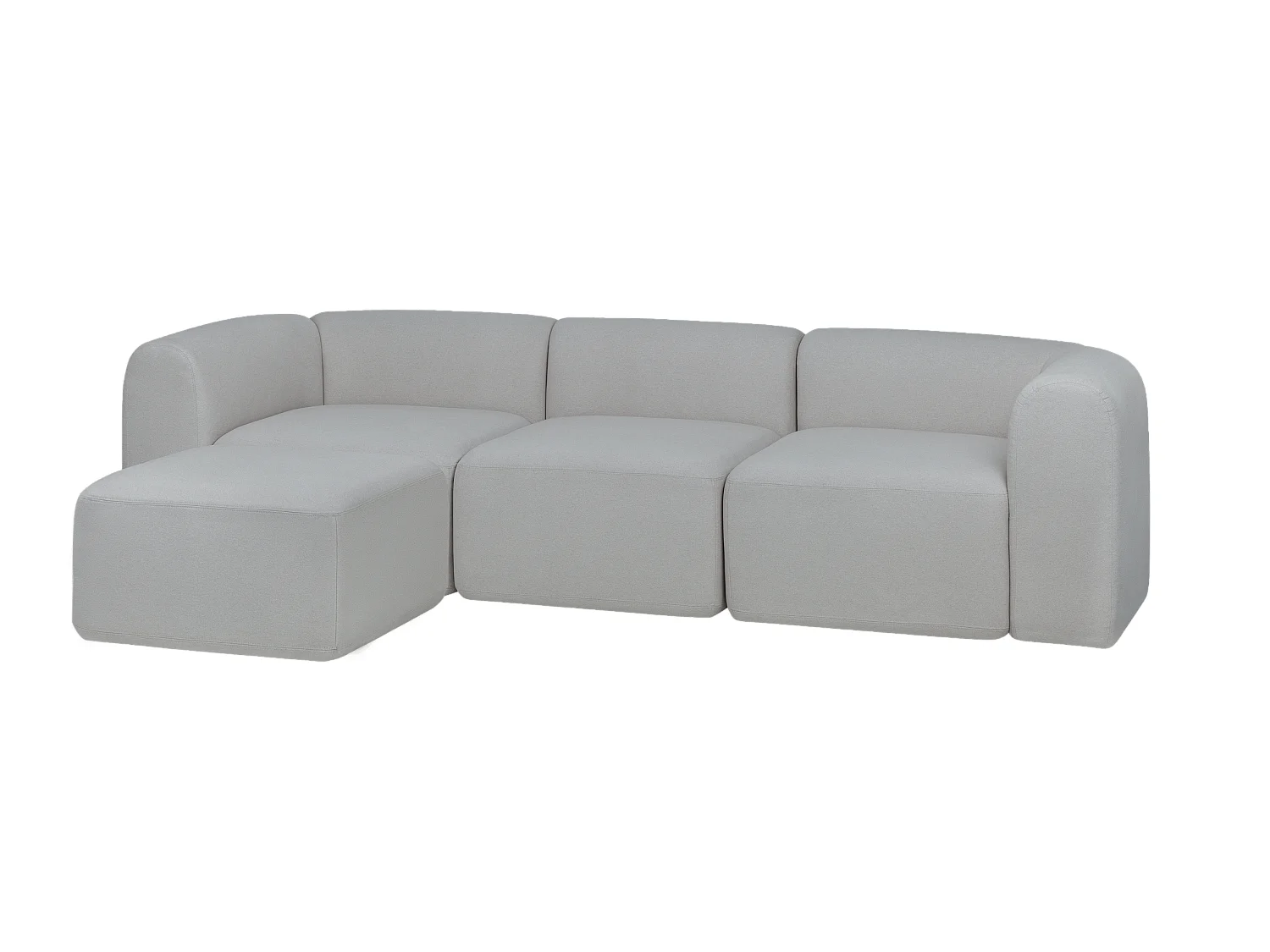 Flom Ecksofa 3‑Sitzer modulbar, Polyester Bezug hellgrau