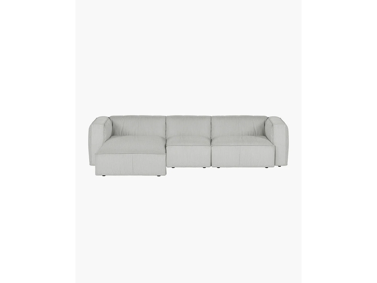 noo.ma hoekbank Chalk Grey corduroy stof 4-zits, symmetrische hoek, 318x154x73,5 cm