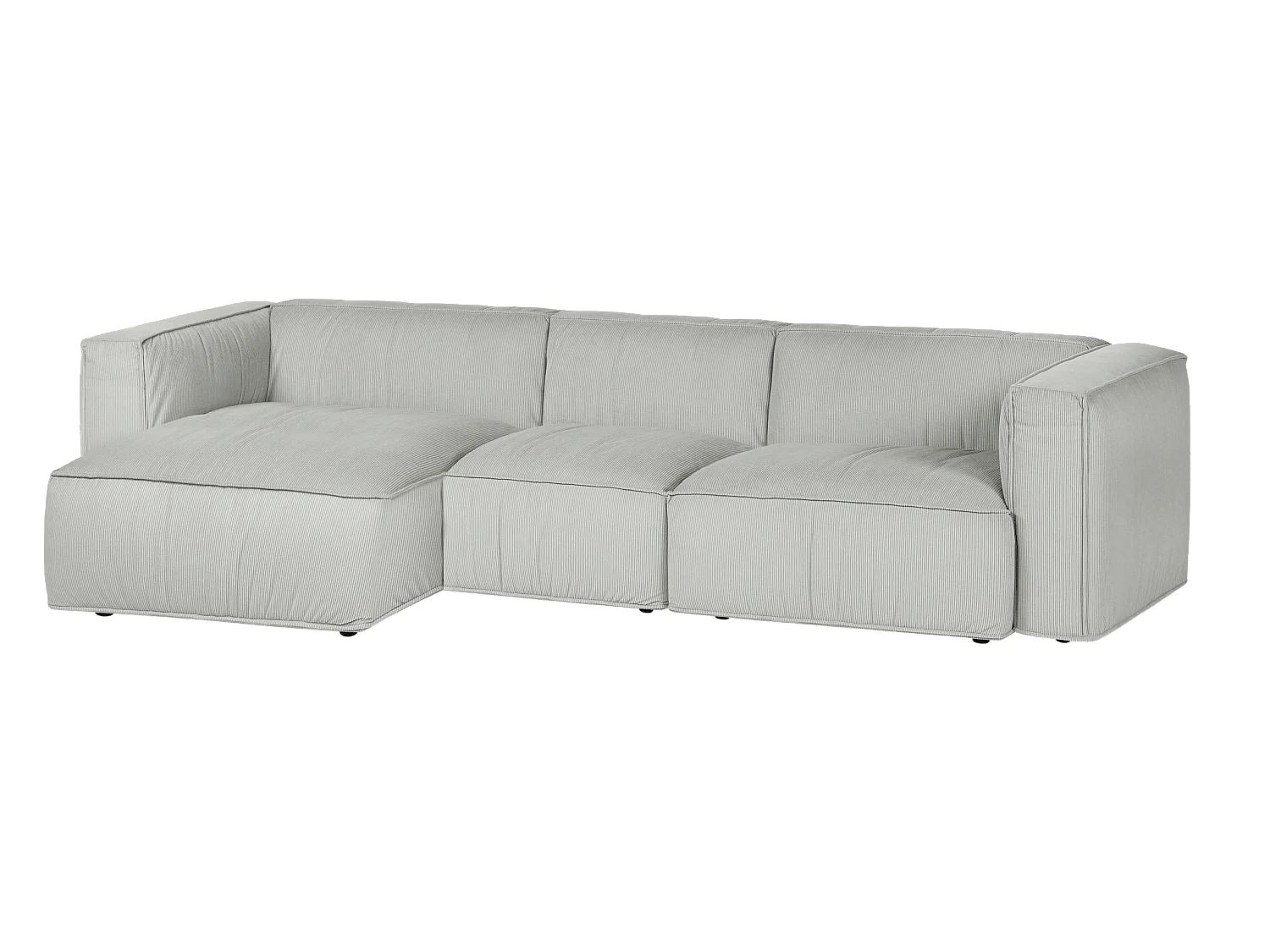 noo.ma hoekbank Chalk Grey corduroy stof 4-zits, symmetrische hoek, 318x154x73,5 cm