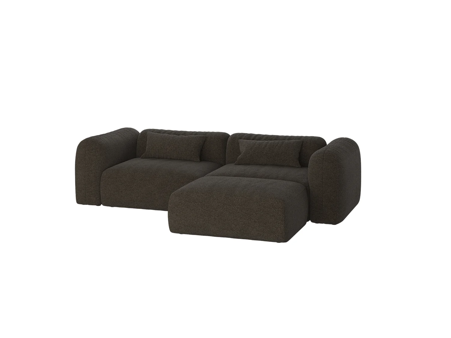 Yaro 3-Sitzer Ecksofa Chocolate Brown Bouclé