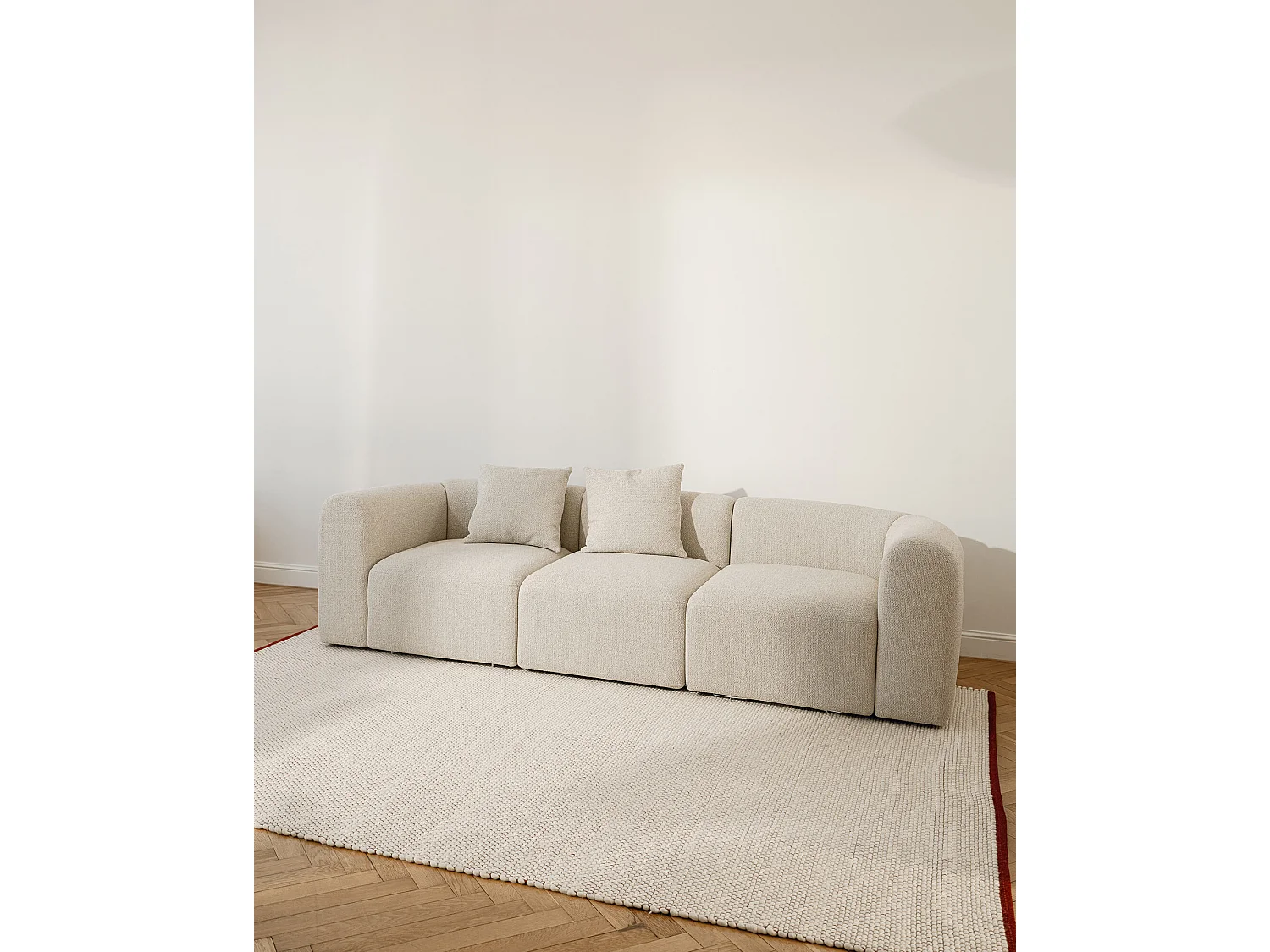 Flom Ecksofa 3‑Sitzer bouclé Desert Beige