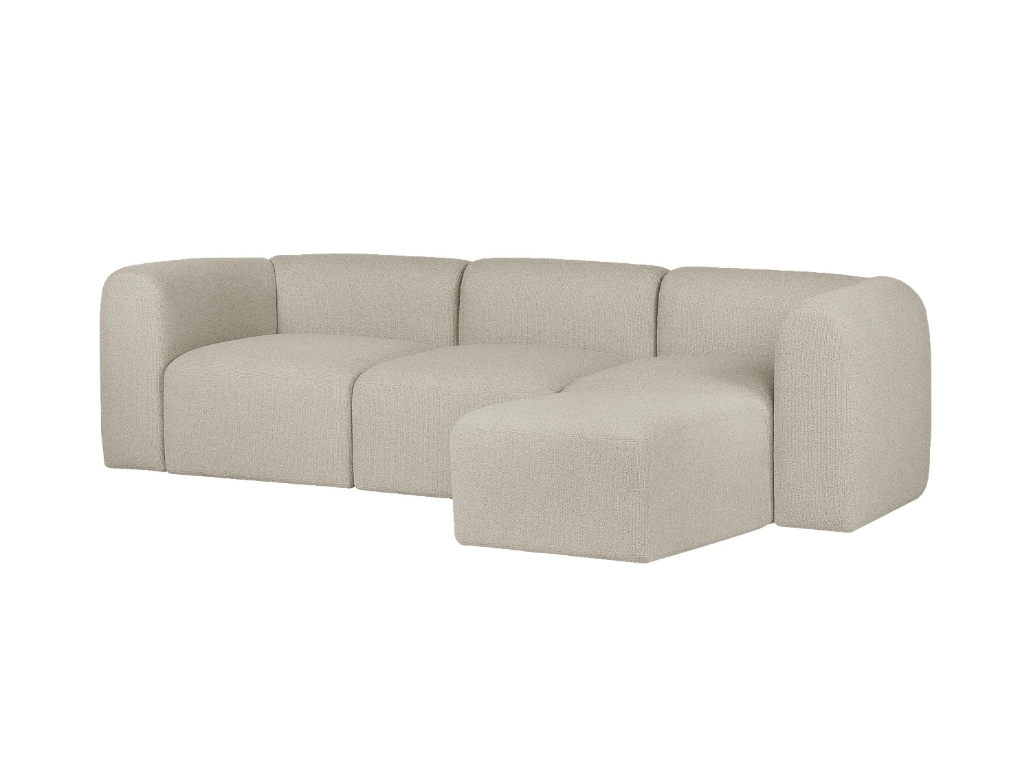 Flom Ecksofa 3‑Sitzer bouclé Desert Beige