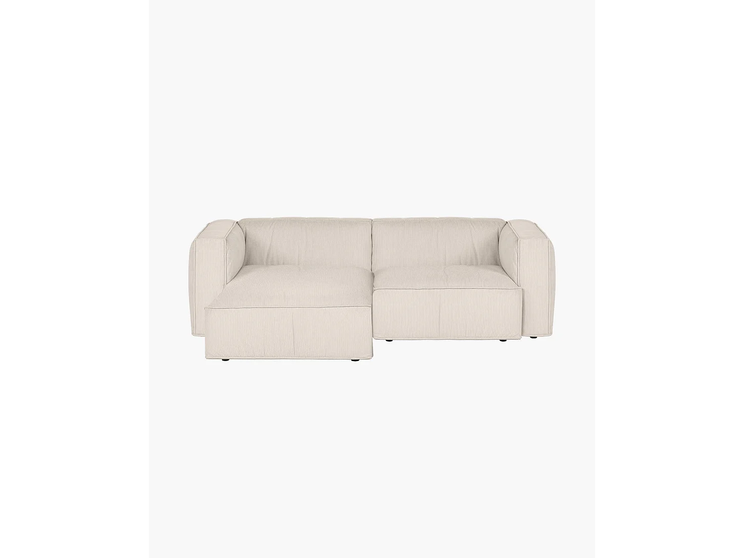 noo.ma Lobi Canapé d'angle 3 places - tissu côtelé beige