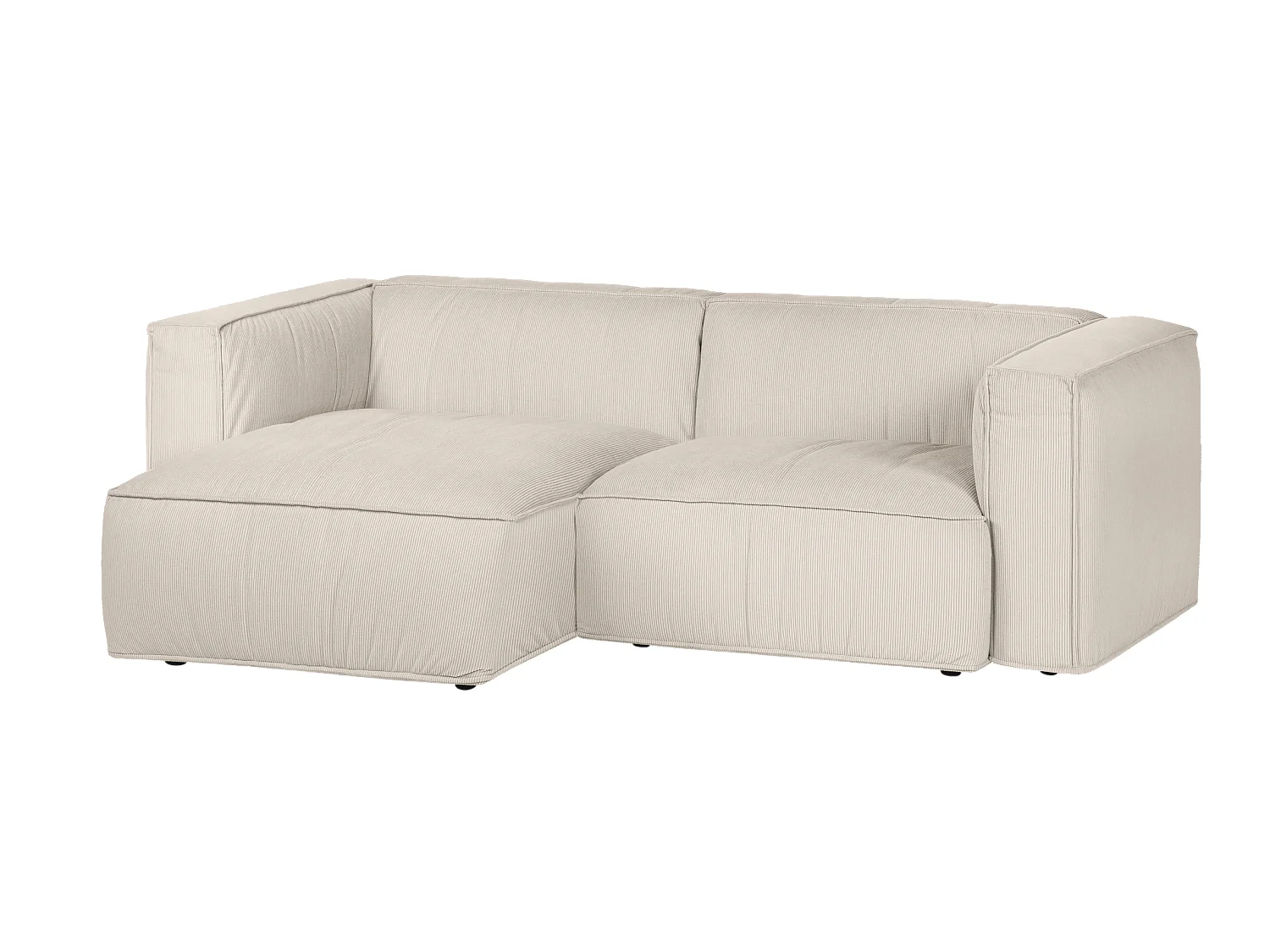 noo.ma Lobi Canapé d'angle 3 places - tissu côtelé beige