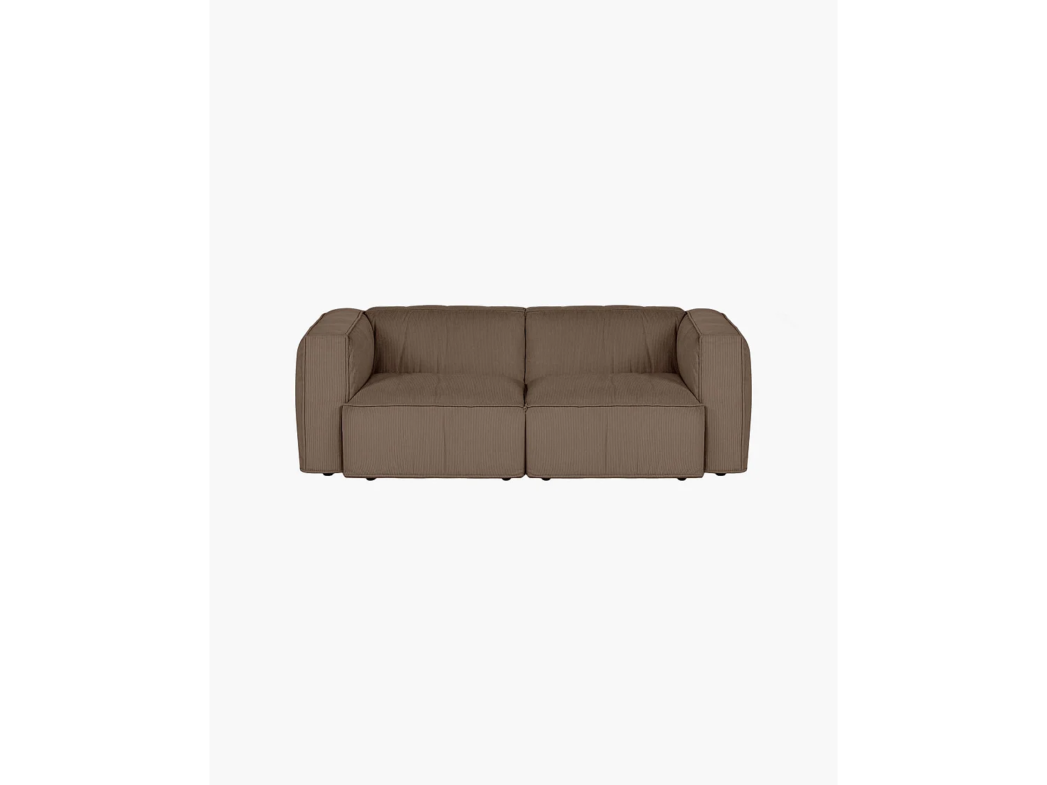 noo.ma Lobi Sofa 2‑Sitzer, Cordstoff 100% Polyester, Mocha Brown