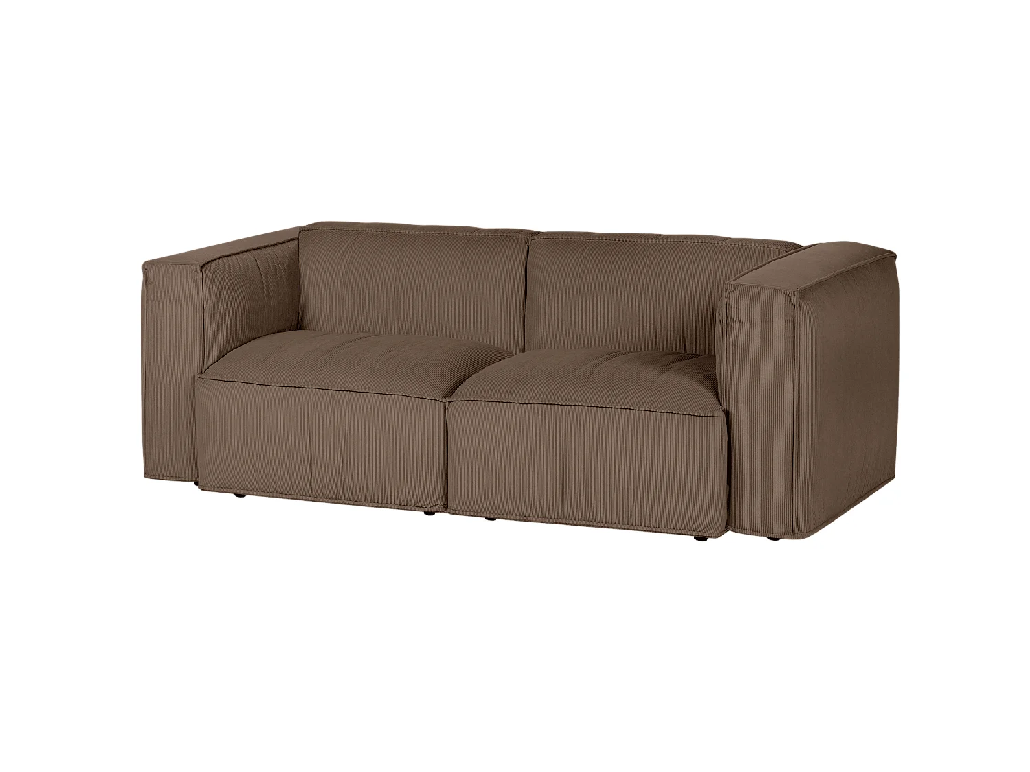 noo.ma Lobi Sofa 2‑Sitzer, Cordstoff 100% Polyester, Mocha Brown