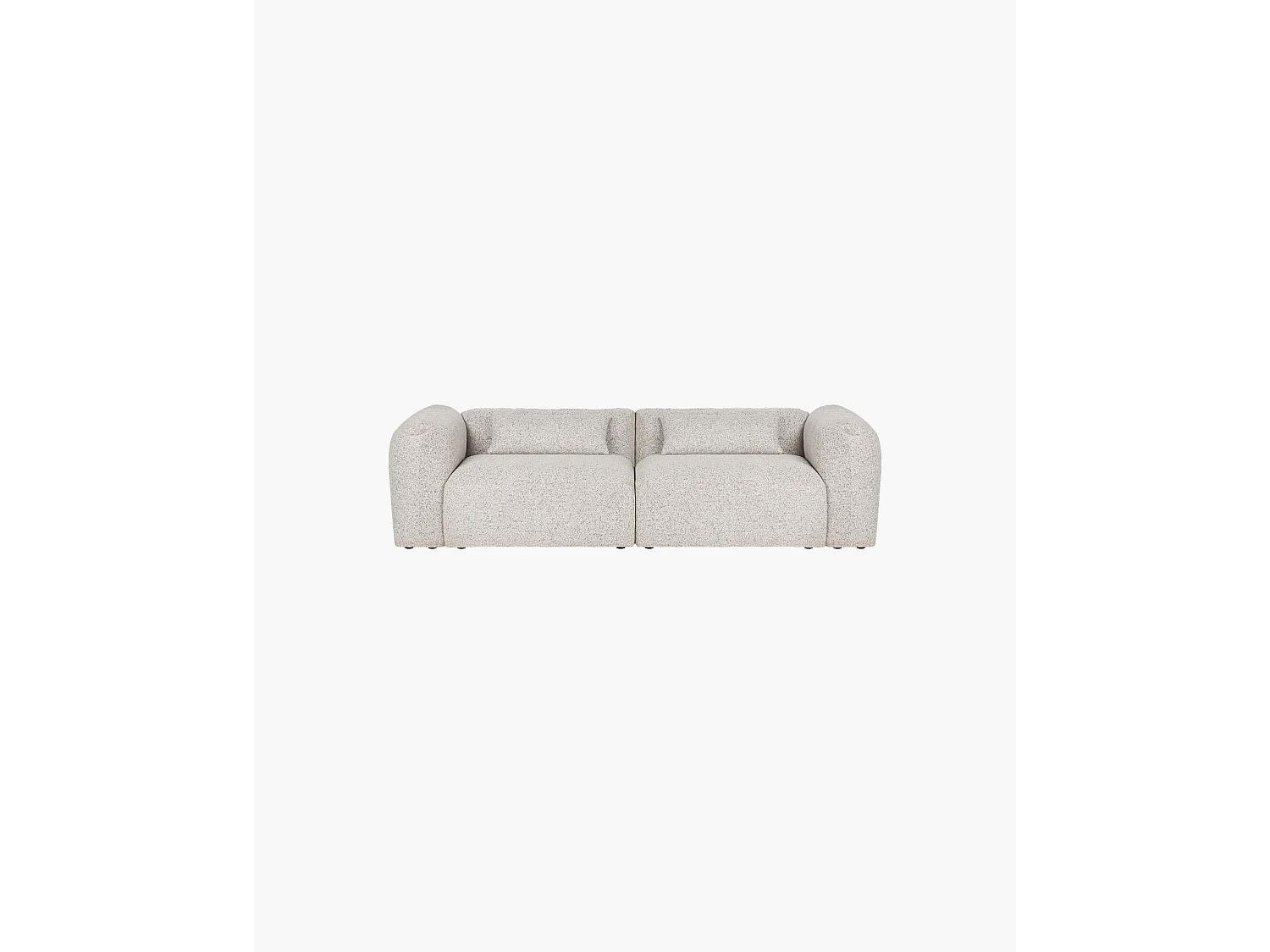 Canapé‑lit Yaro 3 places — tissu bouclé Clay Grey Mélange, mécanisme Puma