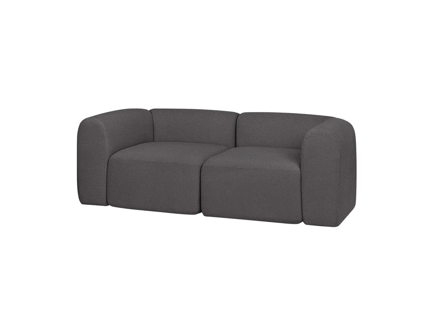 Flom 2‑Sitzer Sofa Fog Grey, modernes Club‑Design