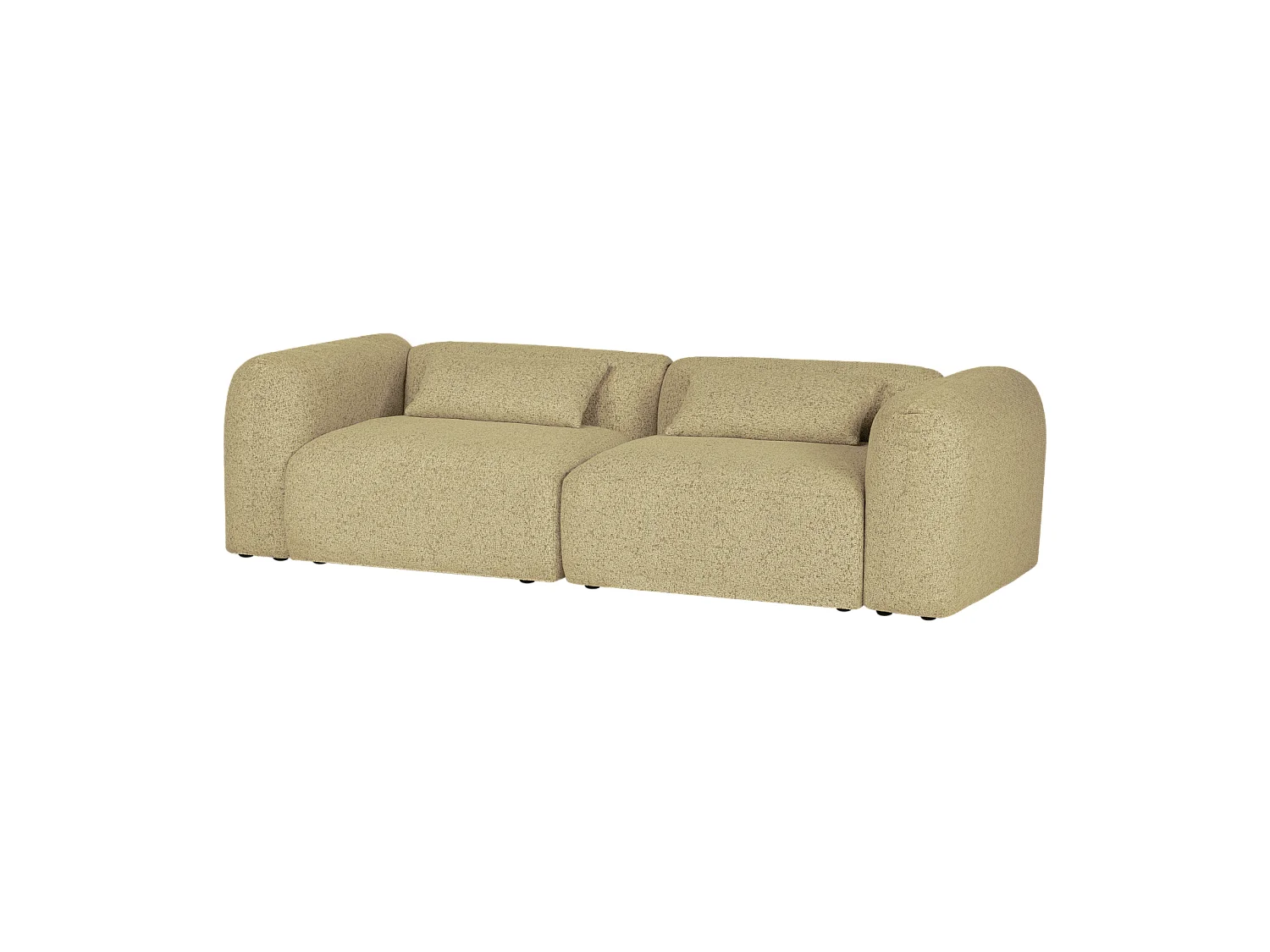 Yaro Sofa 3-Sitzer, 100% Polyester, Pale Yellow Mélange