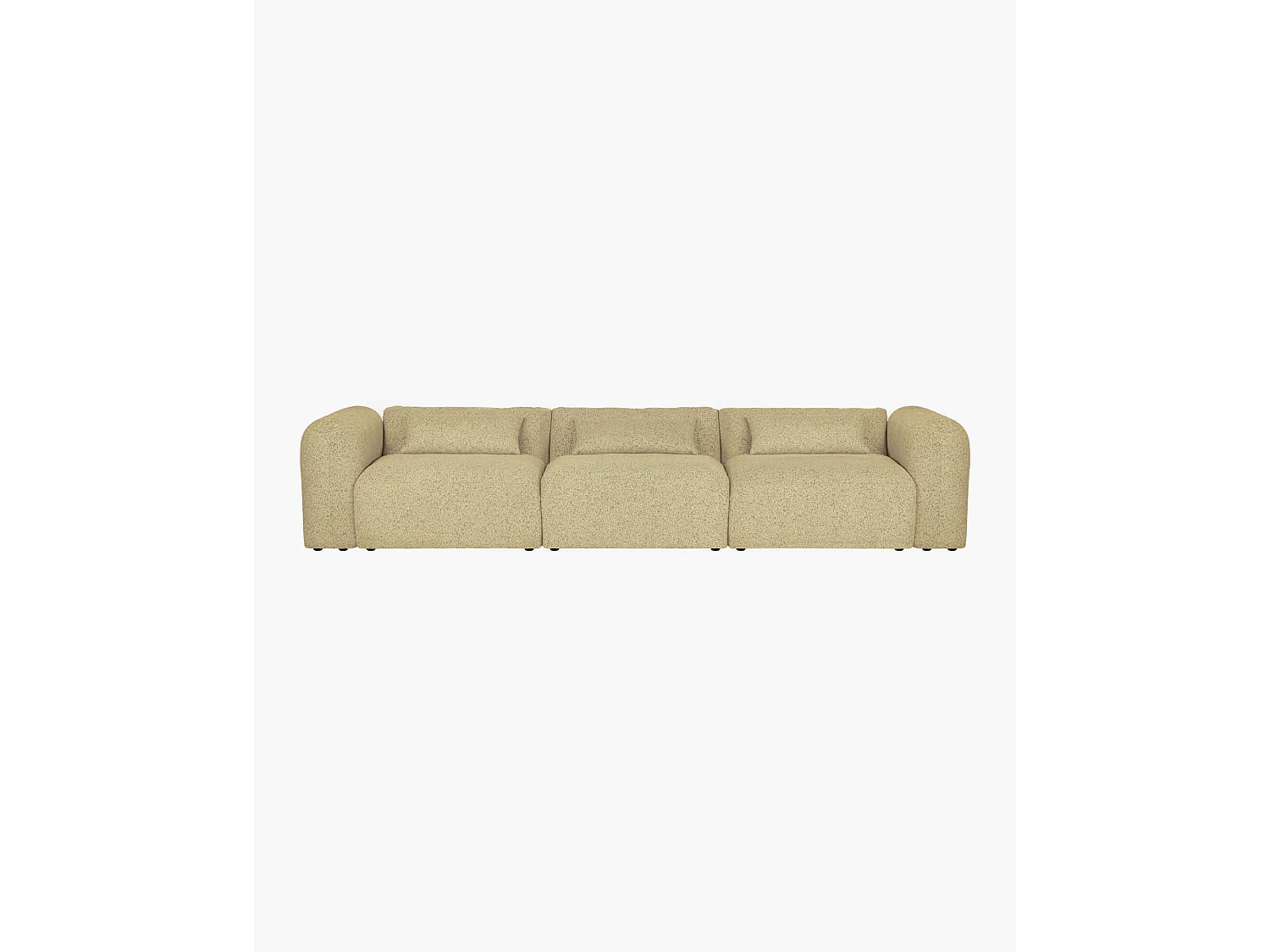 noo.ma Yaro Sofa 4-Sitzer, modernes 4‑Sitzer-Sofa, helles Gelb-Mélange
