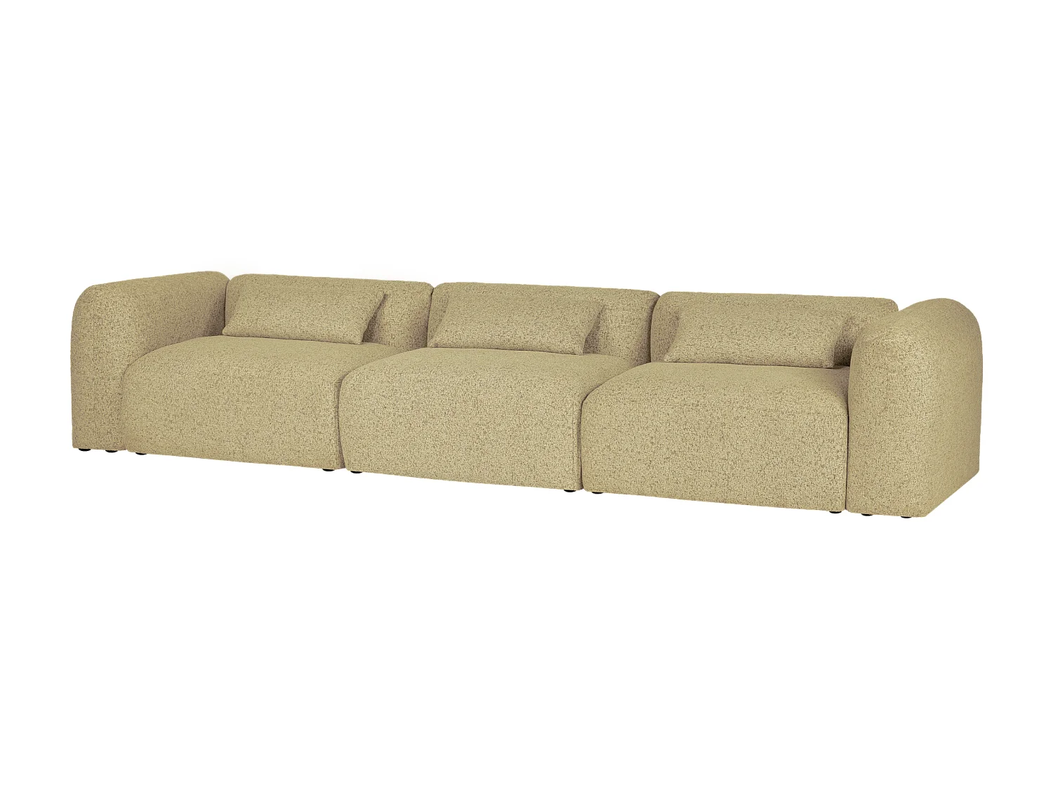 noo.ma Yaro Sofa 4-Sitzer, modernes 4‑Sitzer-Sofa, helles Gelb-Mélange