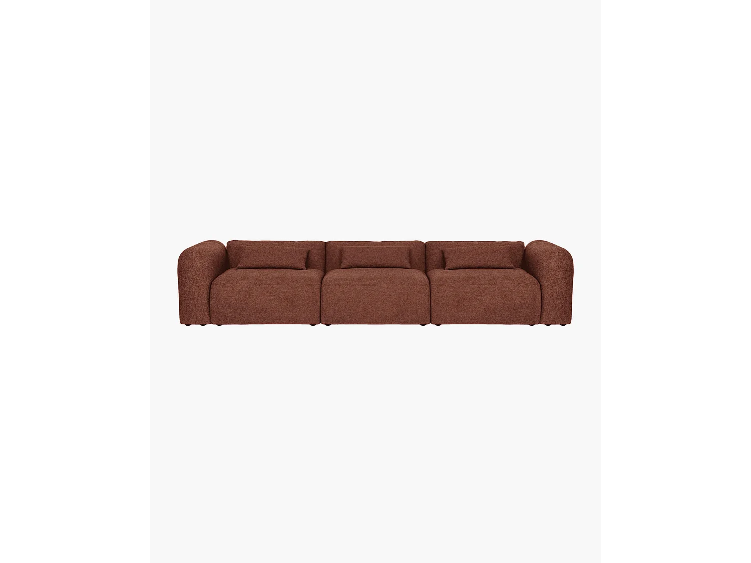Yaro Sofa 4-Sitzer - Bouclé Polyester, Brick Red, modernes Design