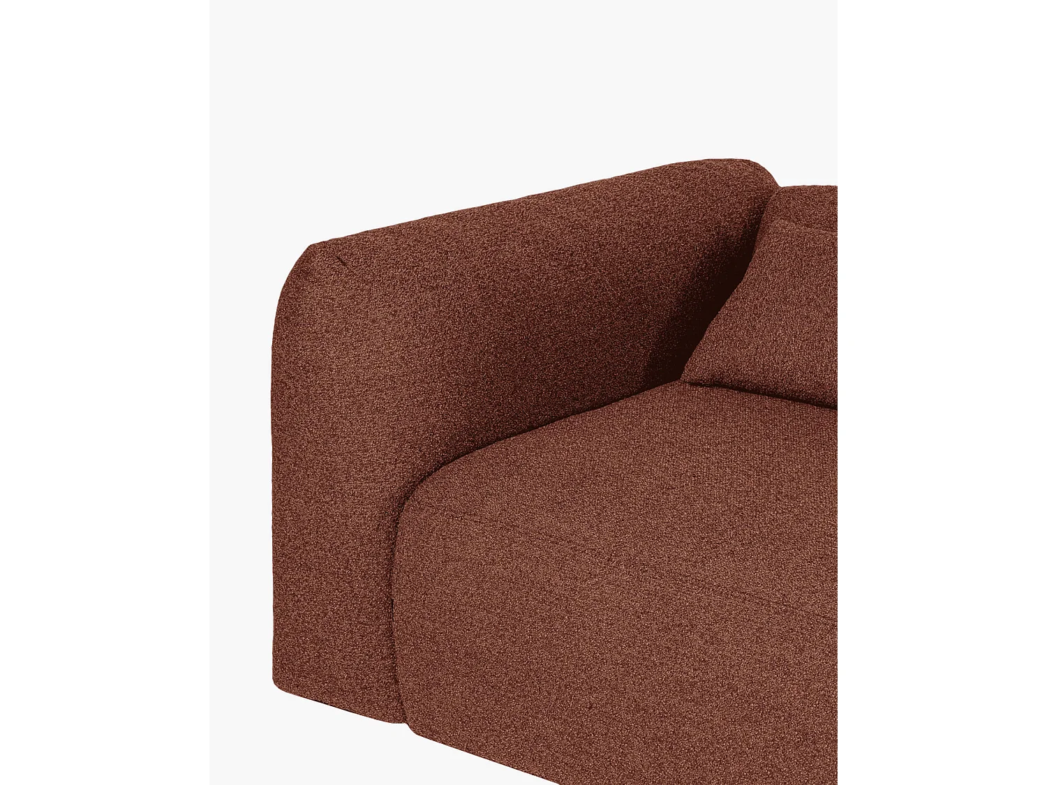 Yaro Sofa 4-Sitzer - Bouclé Polyester, Brick Red, modernes Design
