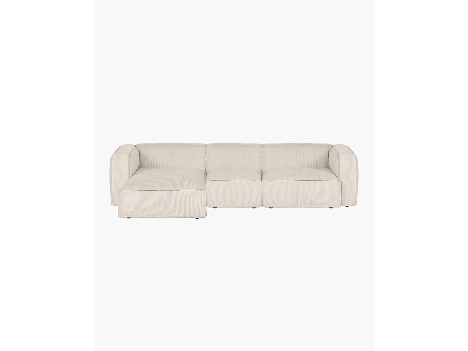 noo.ma hoekbank 4-zits rechts - corduroy polyester beige, medium zachte zit