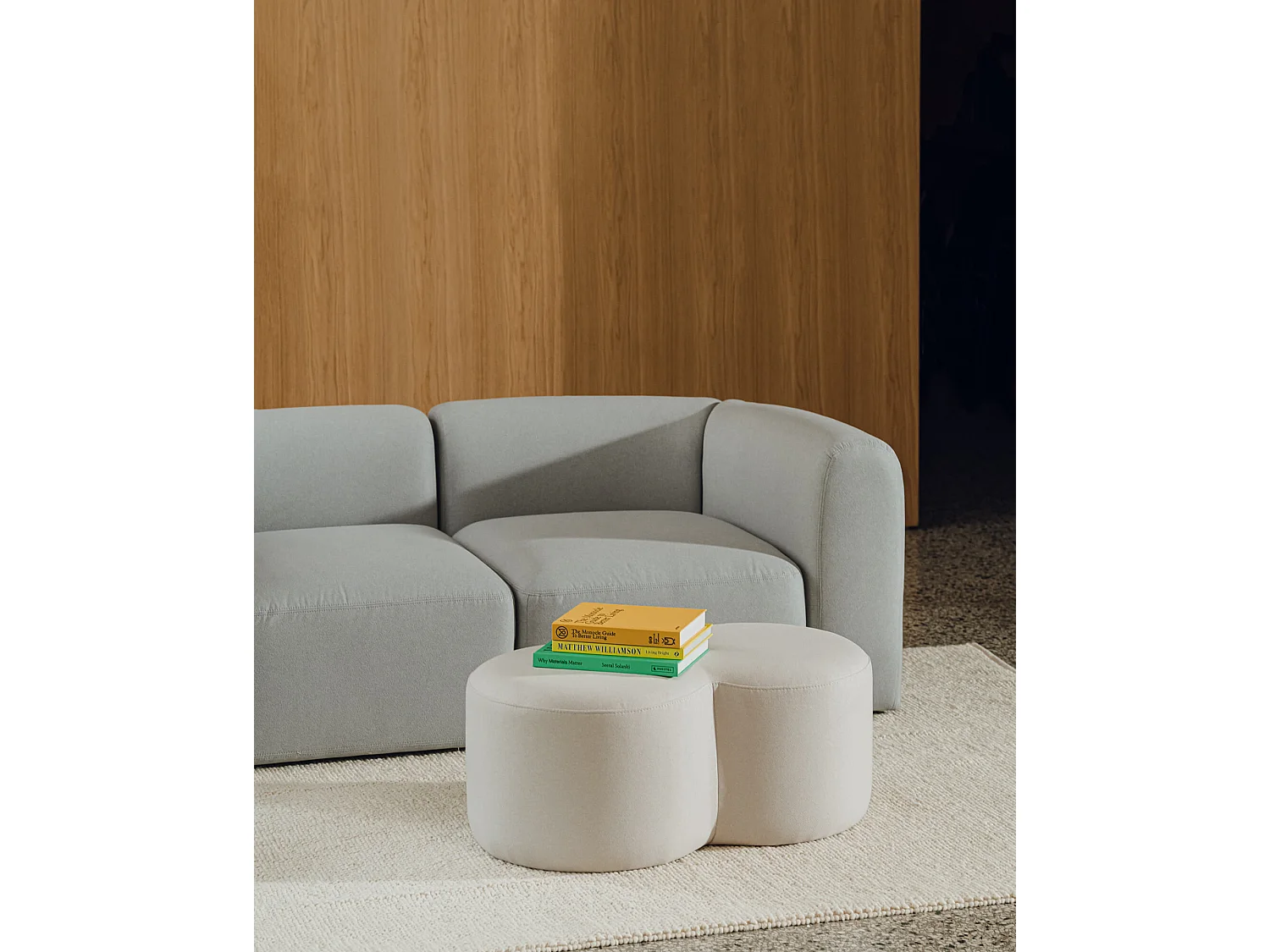 noo.ma Flom Sofa 3‑Sitzer, Pastellblau, 262x96,5x68 cm