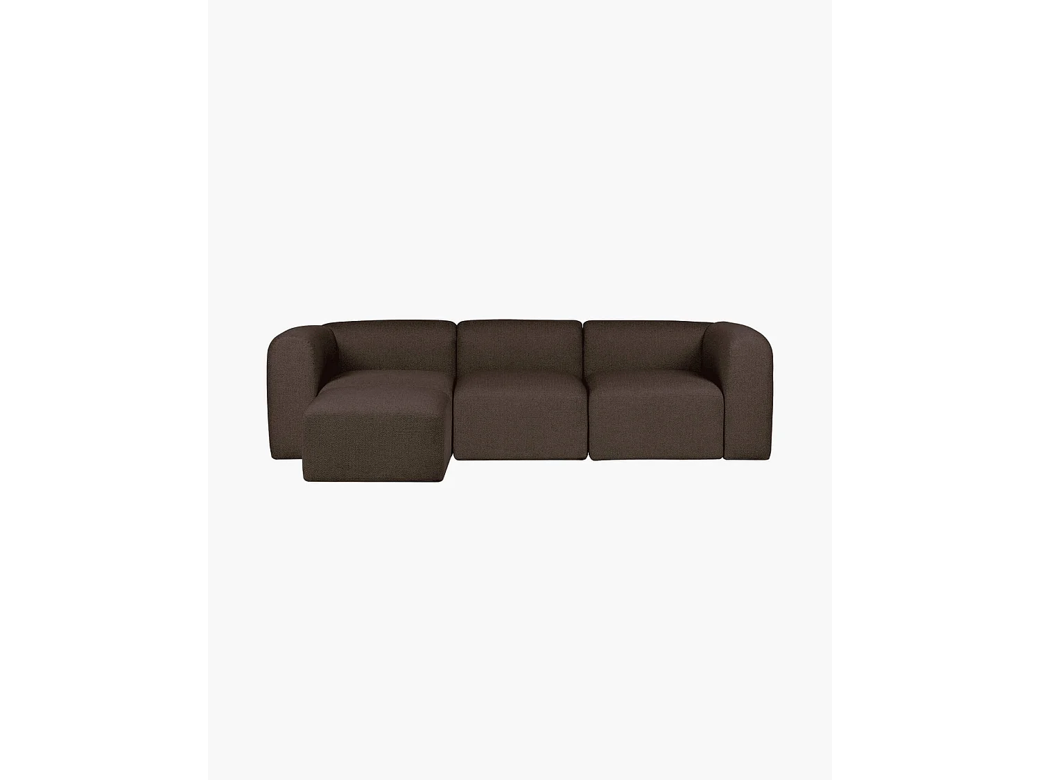 Flom Ecksofa 3‑sitzer Bouclé, 262 x 96,5 x 68 cm, Schokoladenbraun