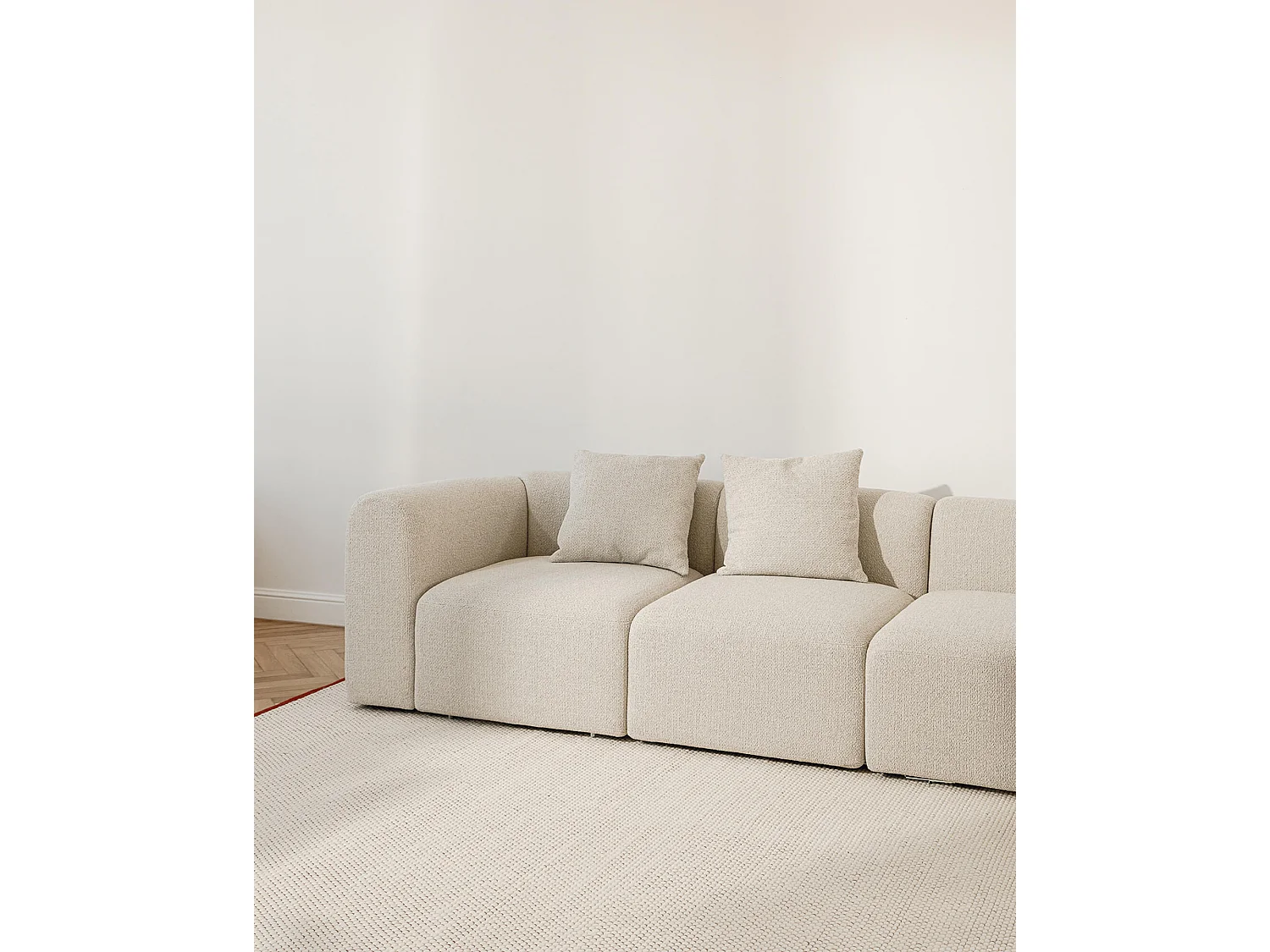 Flom Ecksofa 3‑sitzer Bouclé, 262 x 96,5 x 68 cm, Schokoladenbraun