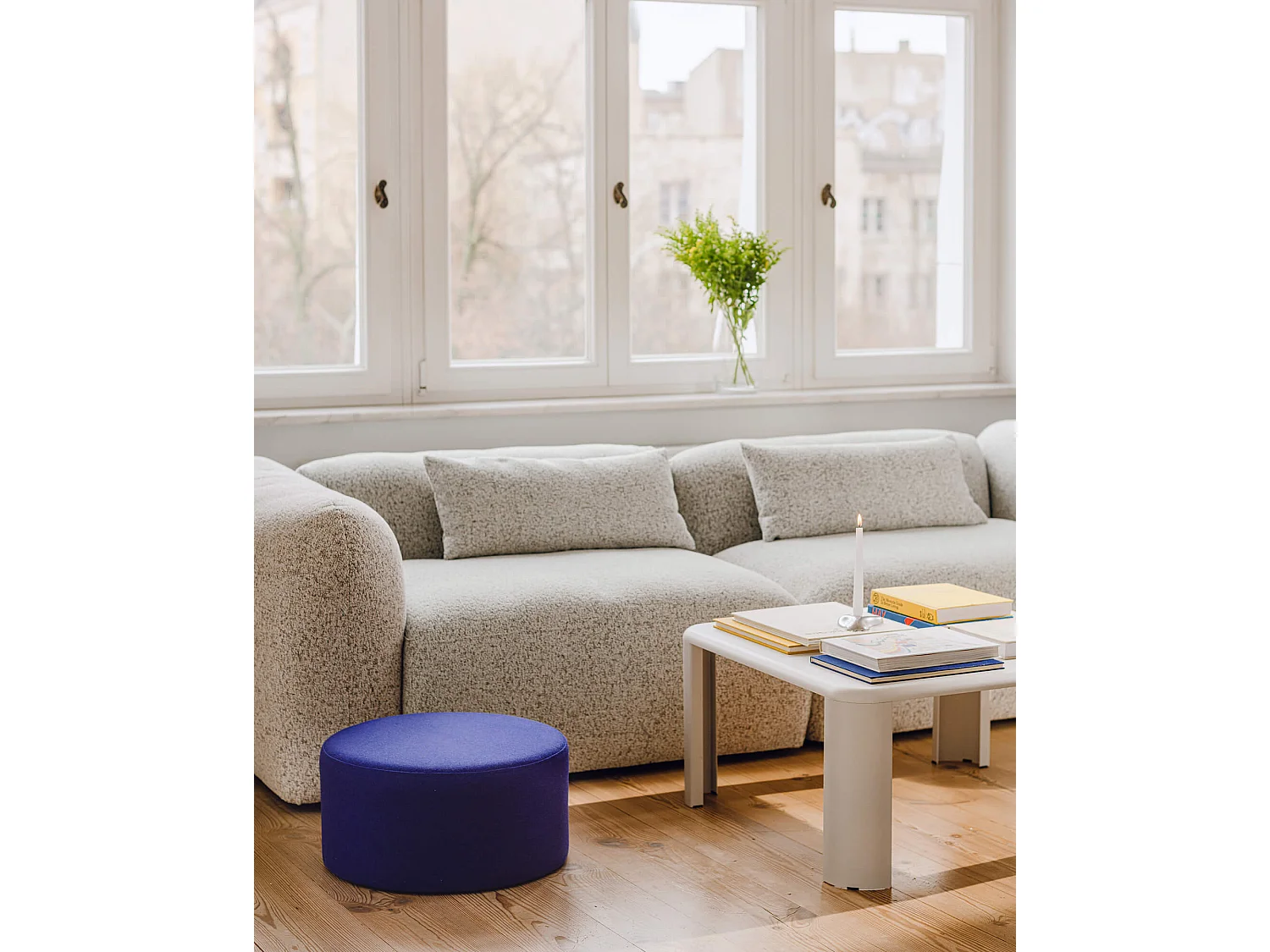 Yaro Sofa 3-Sitzer, 100% Polyester, Clay Grey Mélange, 263 cm