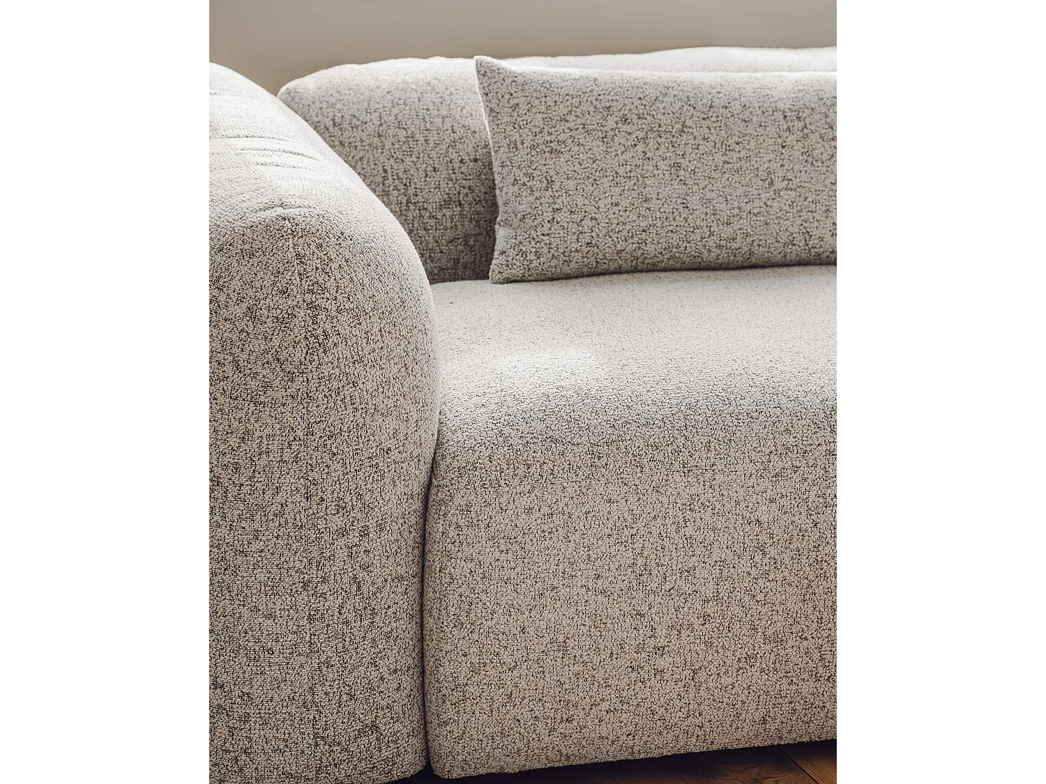 Yaro Sofa 3-Sitzer, 100% Polyester, Clay Grey Mélange, 263 cm
