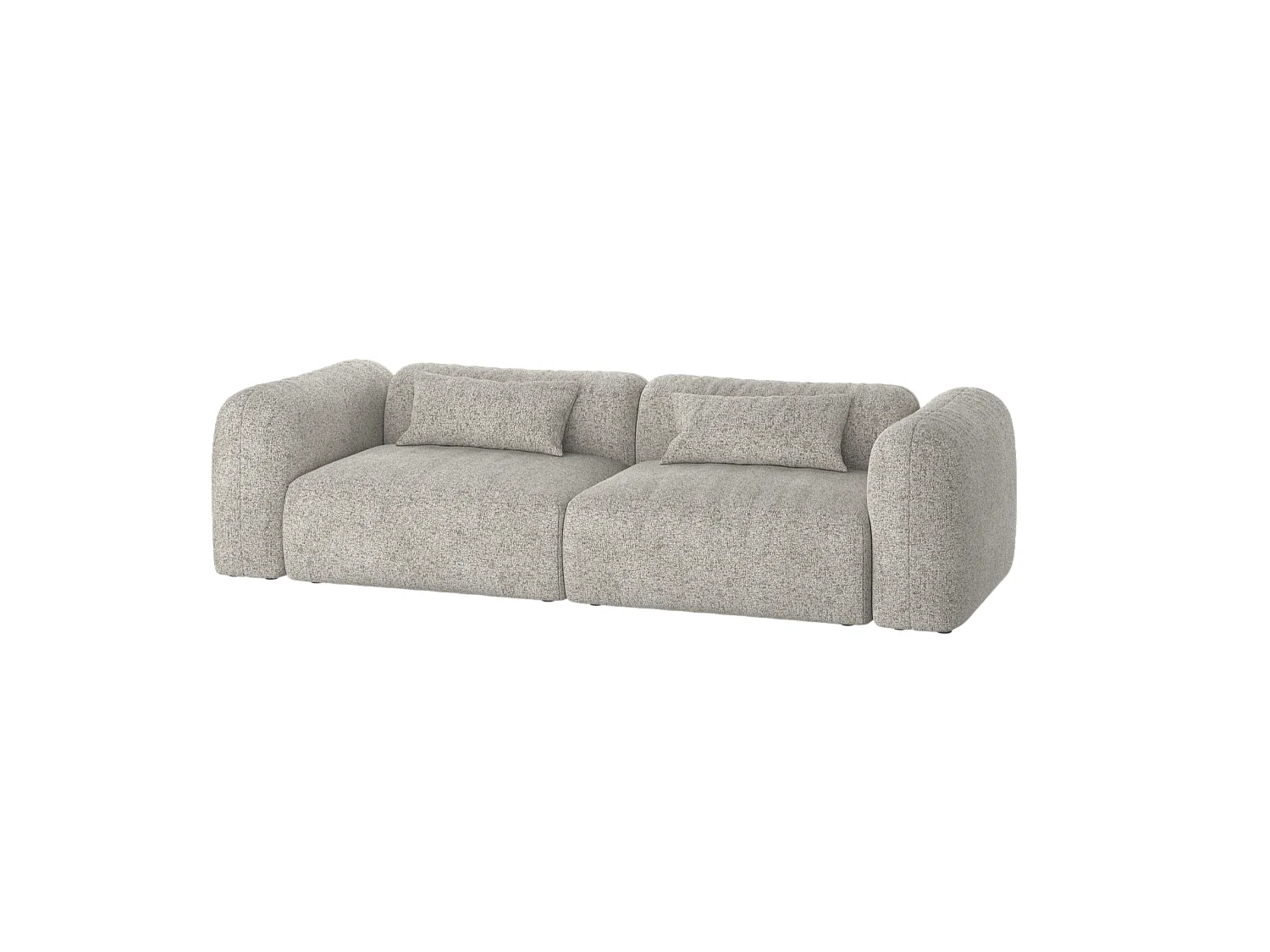 Yaro Sofa 3-Sitzer, 100% Polyester, Clay Grey Mélange, 263 cm