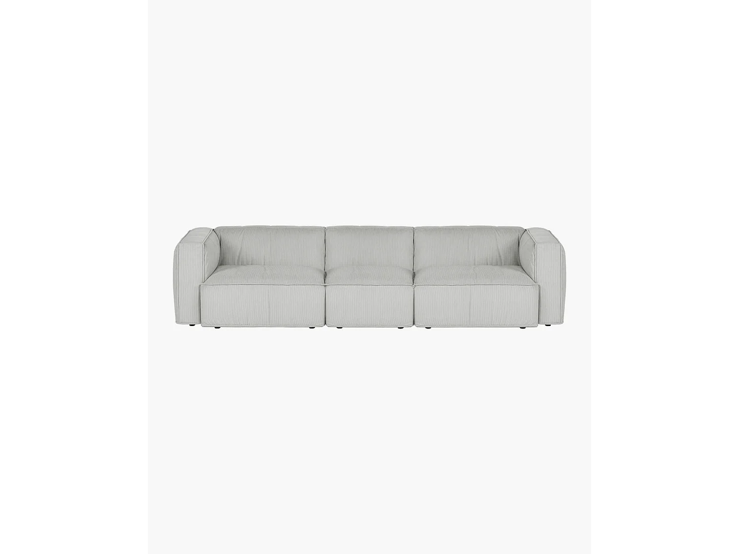 Lobi Sofa 4-Sitzer - kordeliger Polyesterbezug Chalk Grey, 318x97,5x73,5 cm