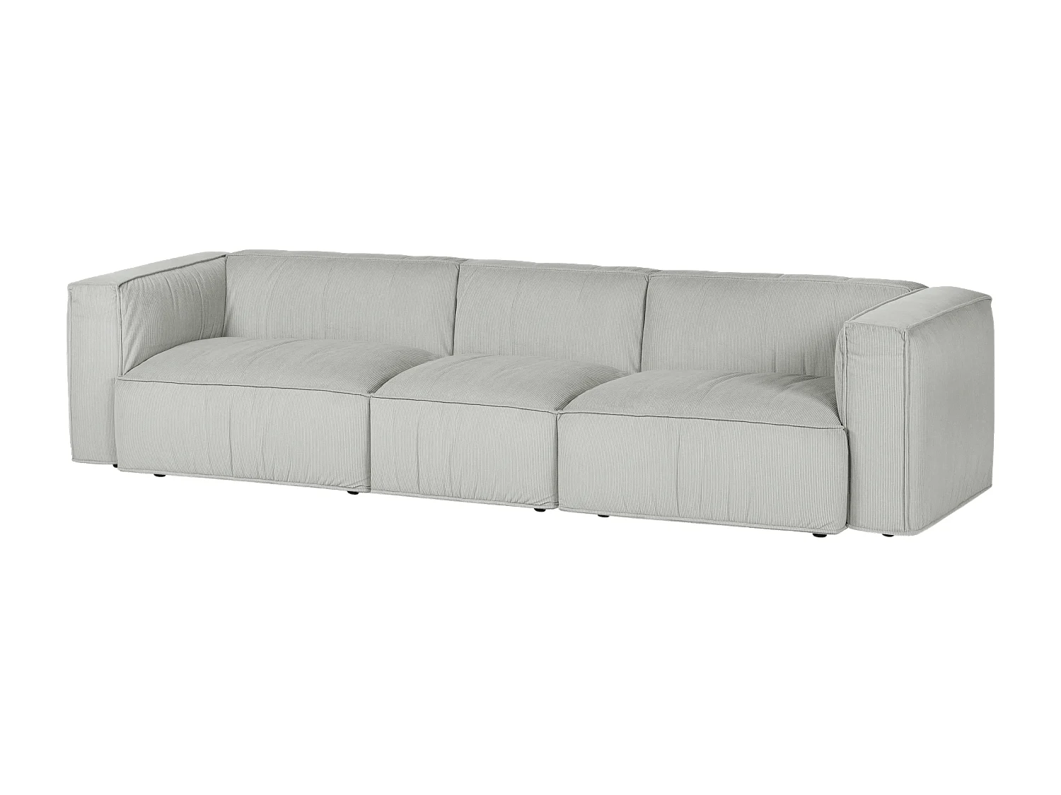 Lobi Sofa 4-Sitzer - kordeliger Polyesterbezug Chalk Grey, 318x97,5x73,5 cm