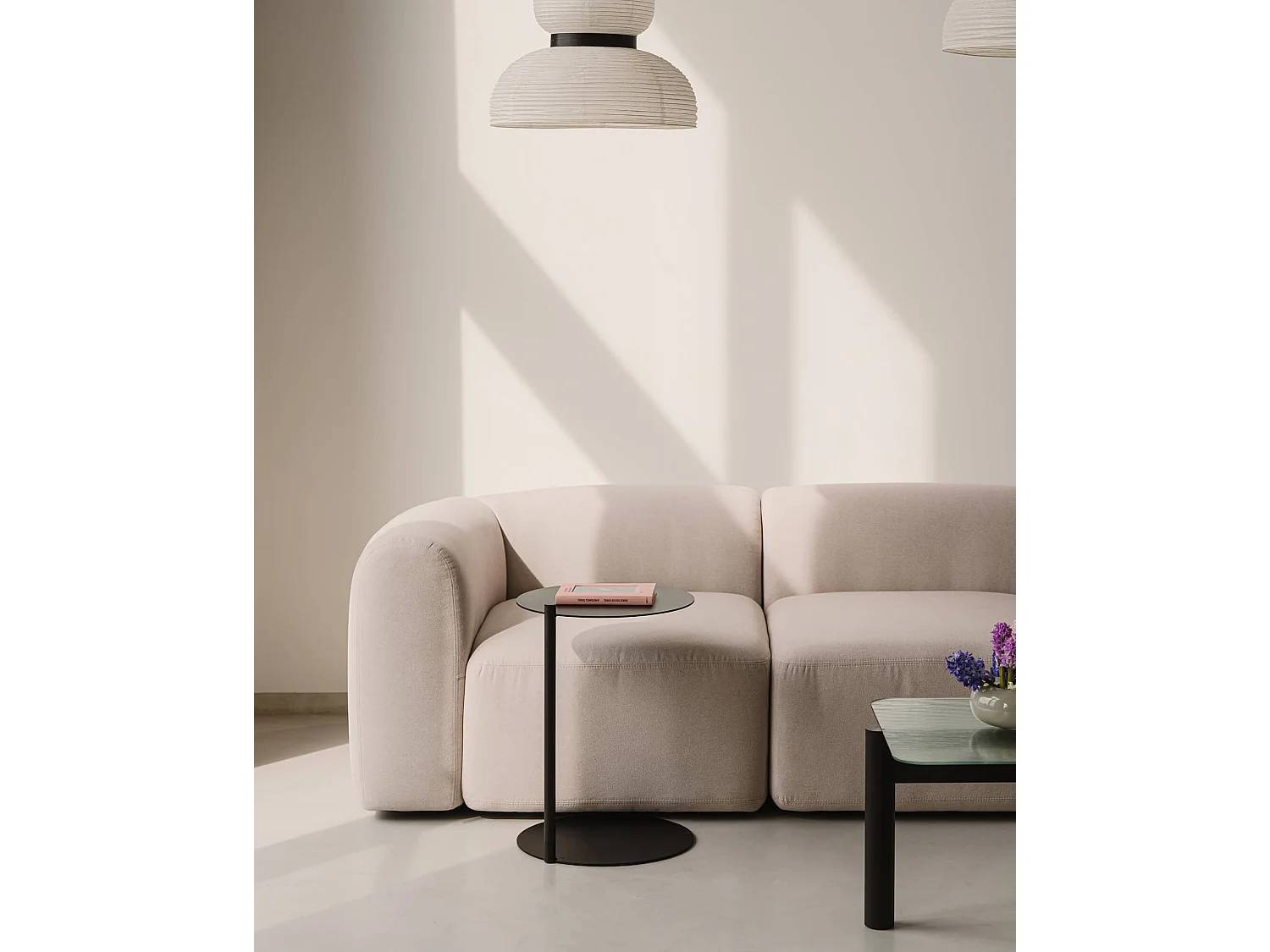 noo.ma 2-zits clubbank Light Grey, polyester bekleding, modern design