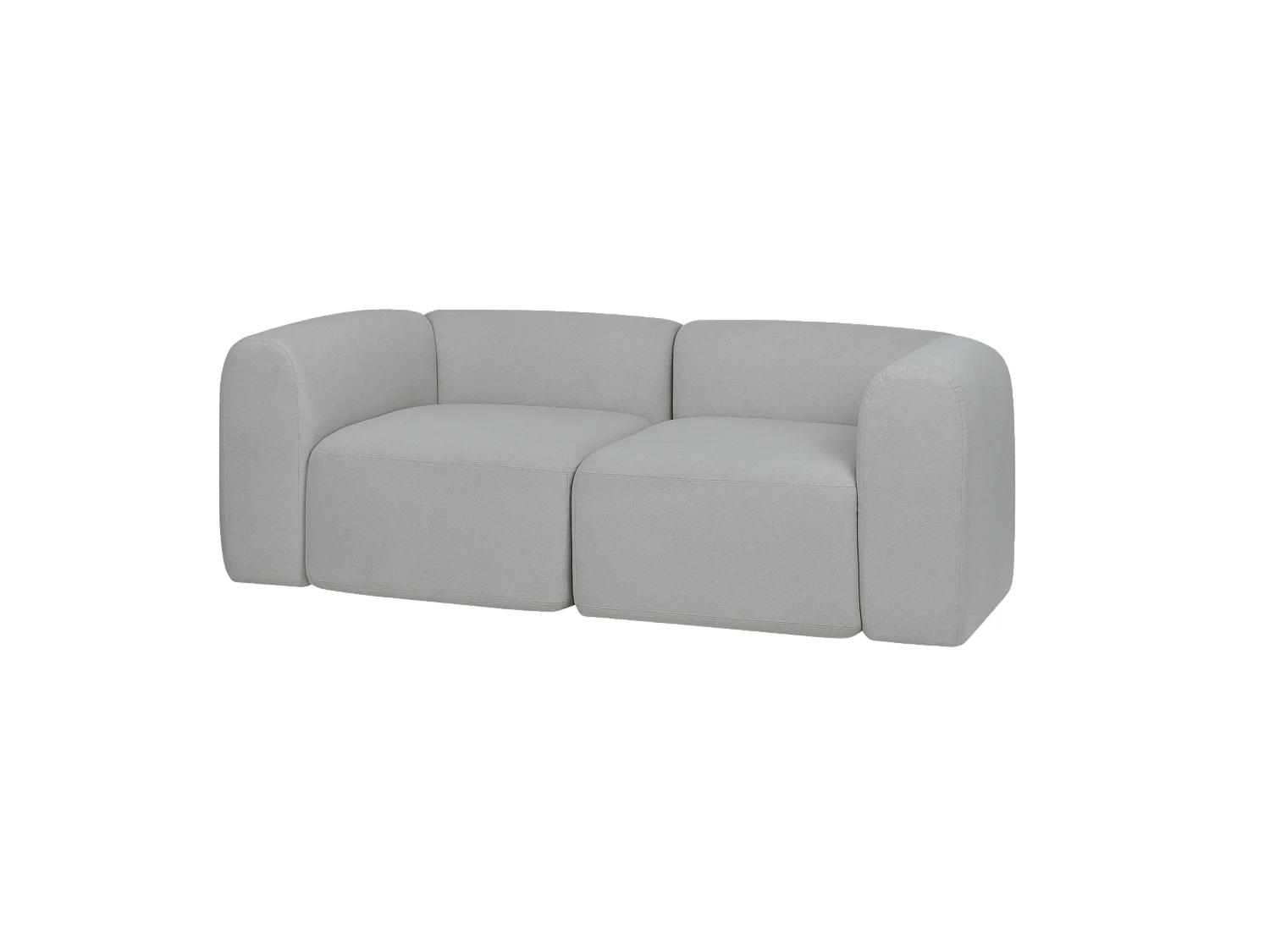 noo.ma 2-zits clubbank Light Grey, polyester bekleding, modern design