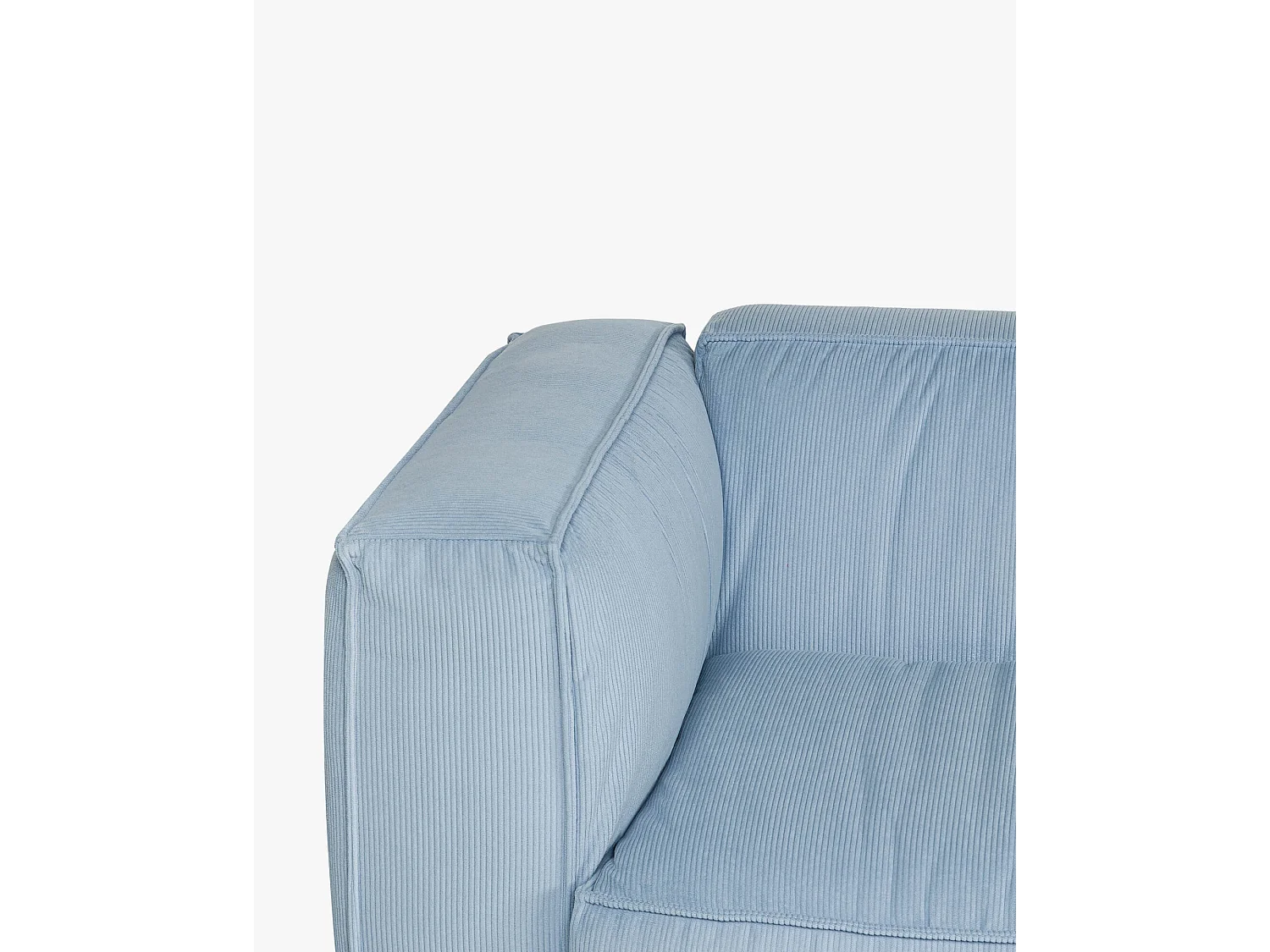 noo.ma Lobi Sofa 3‑Sitzer Ecksofa rechts, Cordstoff Baby Blue, 243x120x73,5 cm