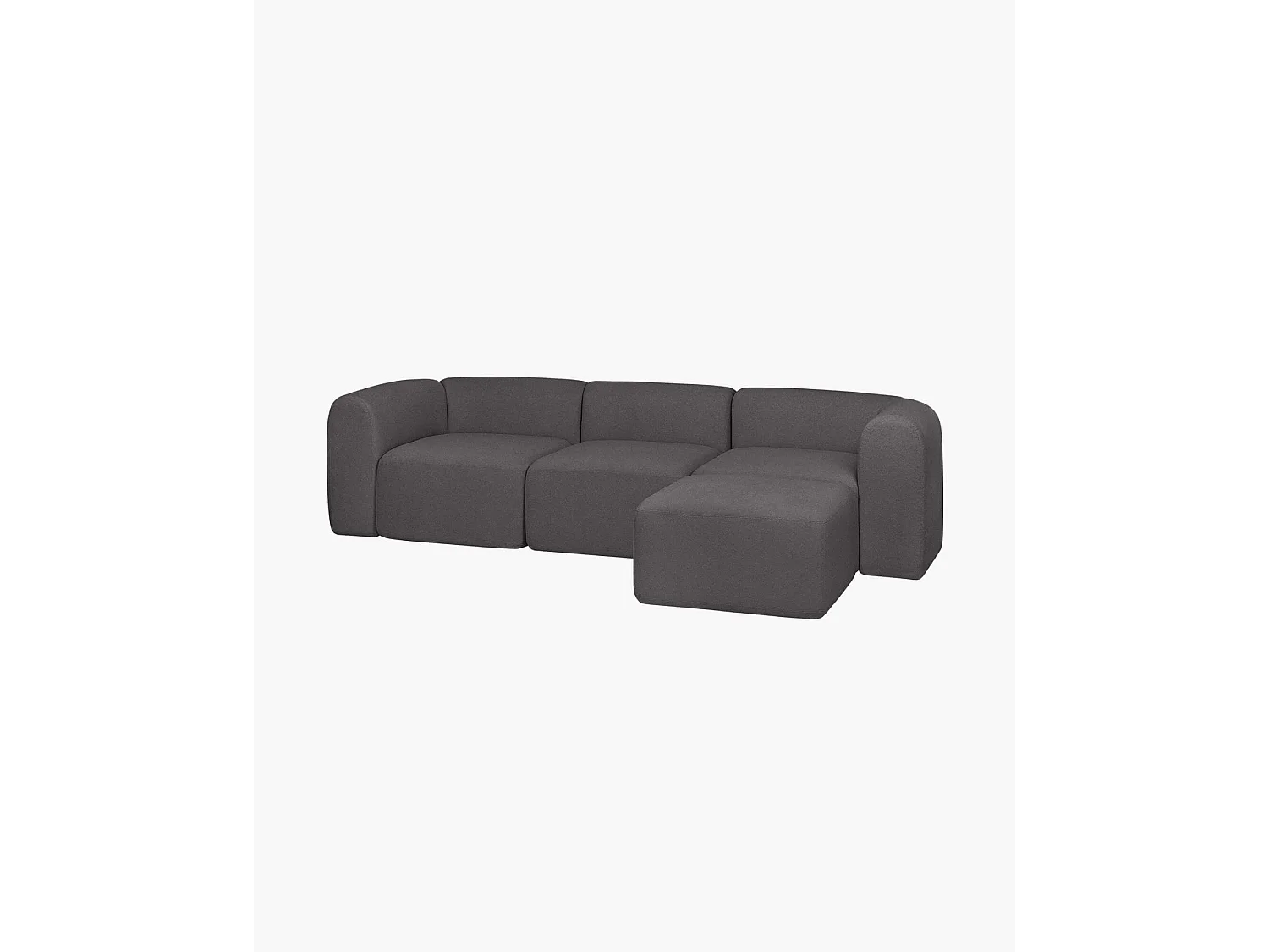 Flom Ecksofa 3‑Sitzer, modulares Panorama‑Ecksofa in Nebelgrau