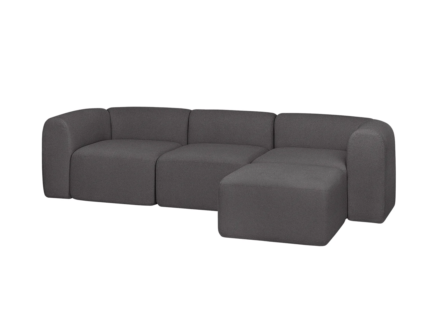 Flom Ecksofa 3‑Sitzer, modulares Panorama‑Ecksofa in Nebelgrau
