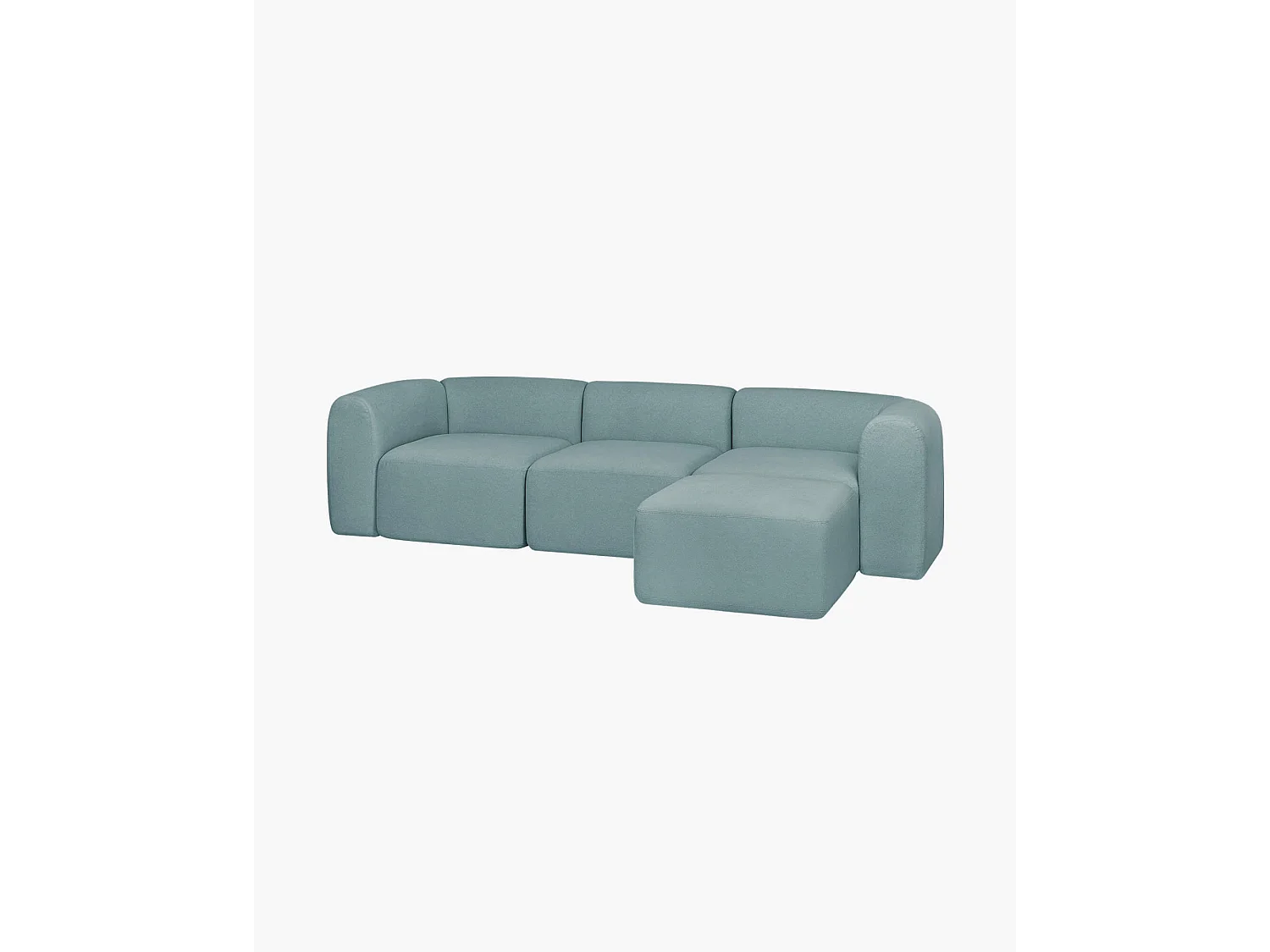 Flom Ecksofa 3‑Sitzer Pastellblau, modulares Panoramic Corner Sofa