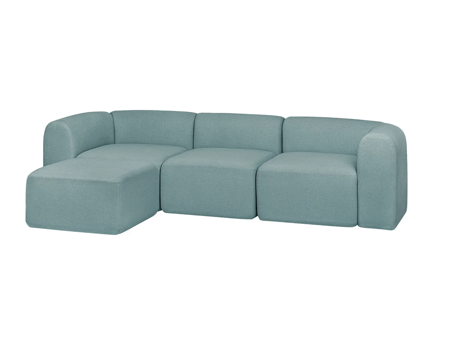 Flom Ecksofa 3‑Sitzer Pastellblau, modulares Panoramic Corner Sofa