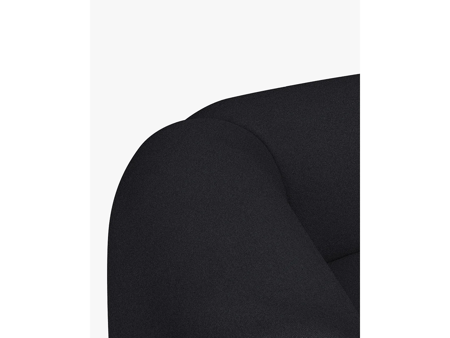 noo.ma Flom Sofa 3-Sitzer, Polyester, Graphite Black, 262 x 96,5 x 68 cm