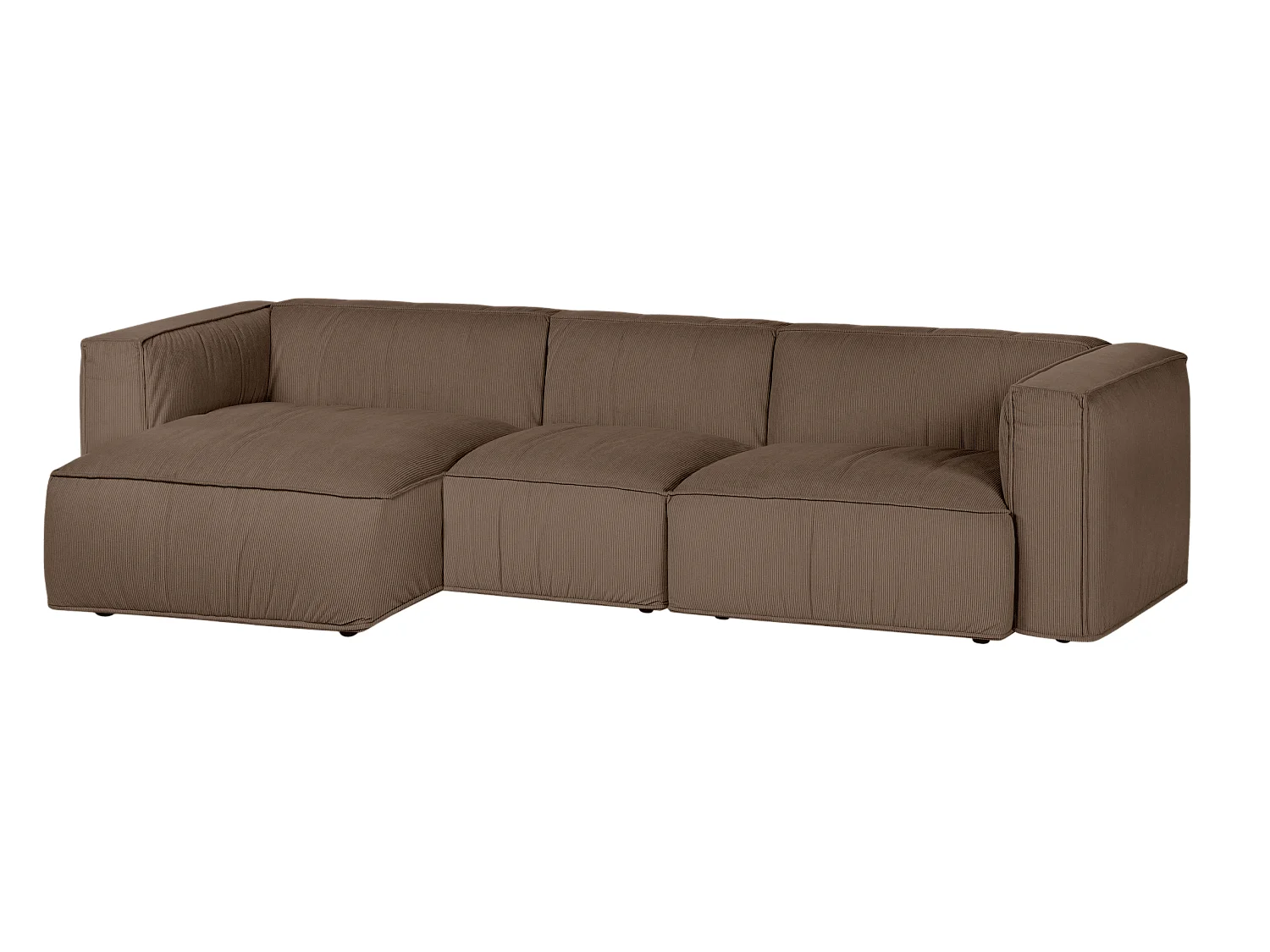 noo.ma Lobi Canapé d'angle 4 places - velours côtelé mocha brown
