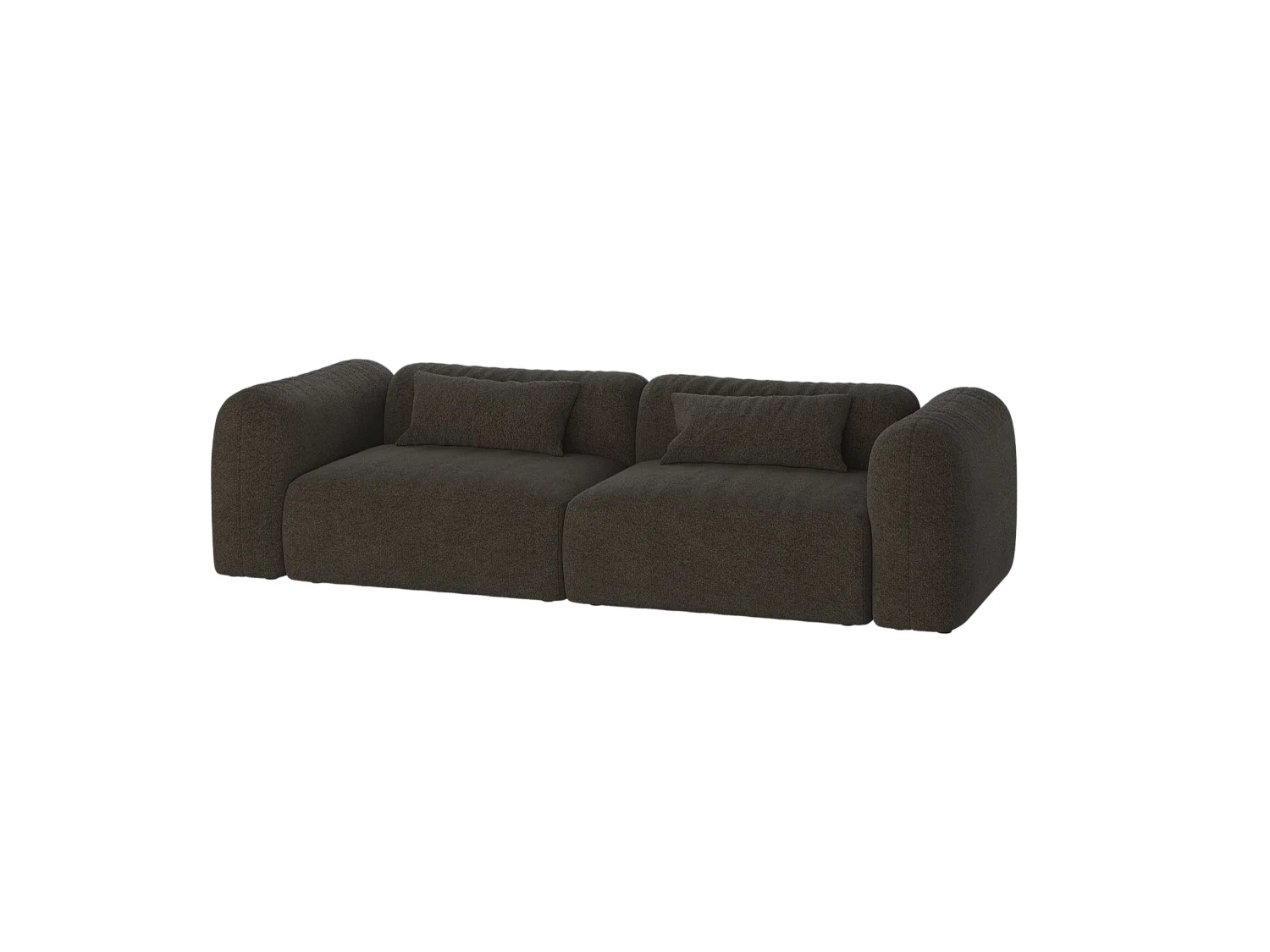 Yaro Sofa 3-Sitzer, Bouclé 100% Polyester, Chocolate Brown
