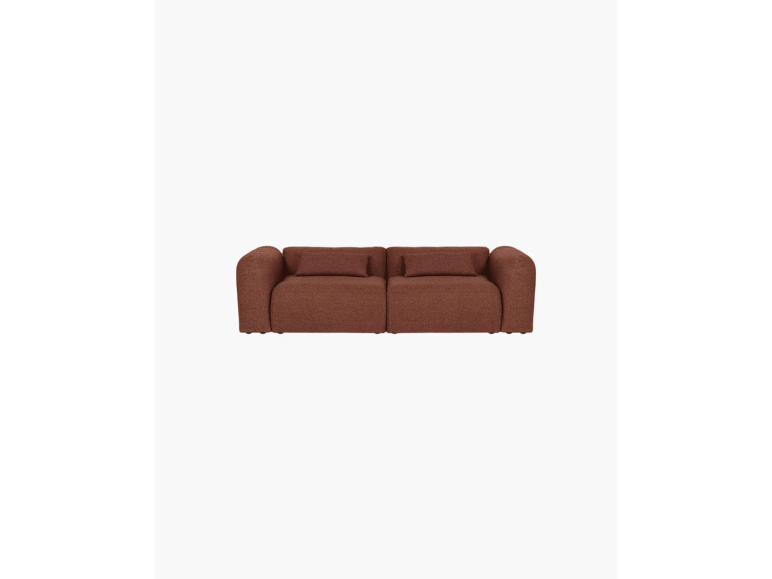 Yaro Sofa 3-Sitzer - Bouclé Polyester, Brick Red, 263 cm