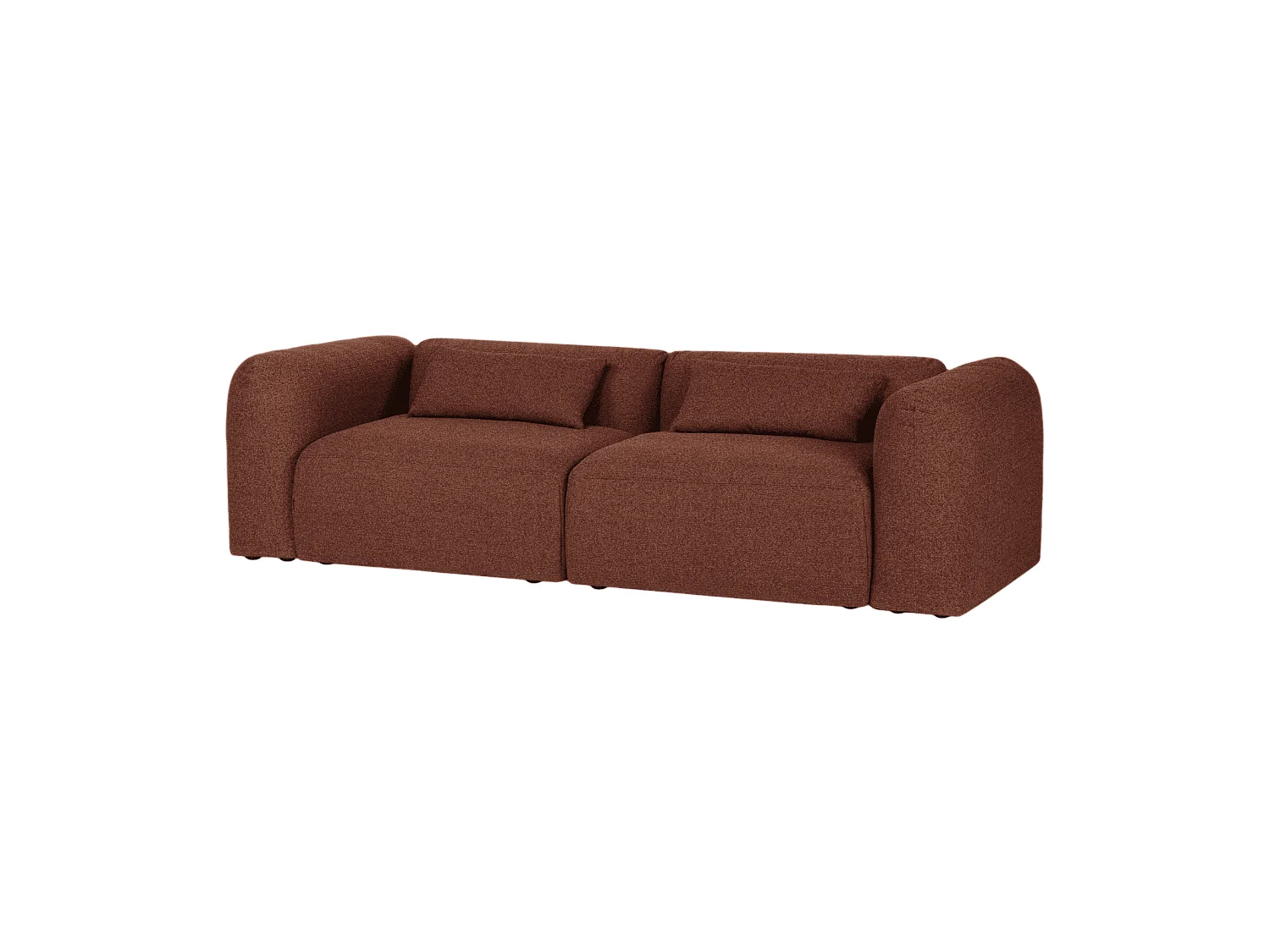 Yaro Sofa 3-Sitzer - Bouclé Polyester, Brick Red, 263 cm