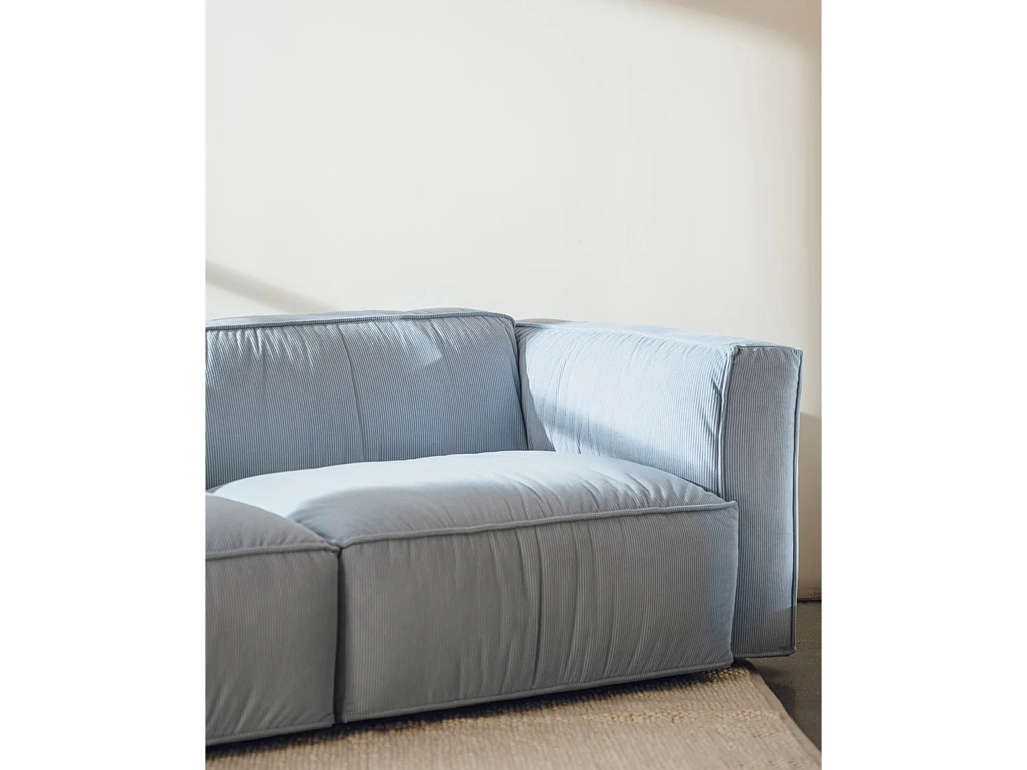 Canapé Lobi 3 places noo.ma - Corduroy Storm Blue