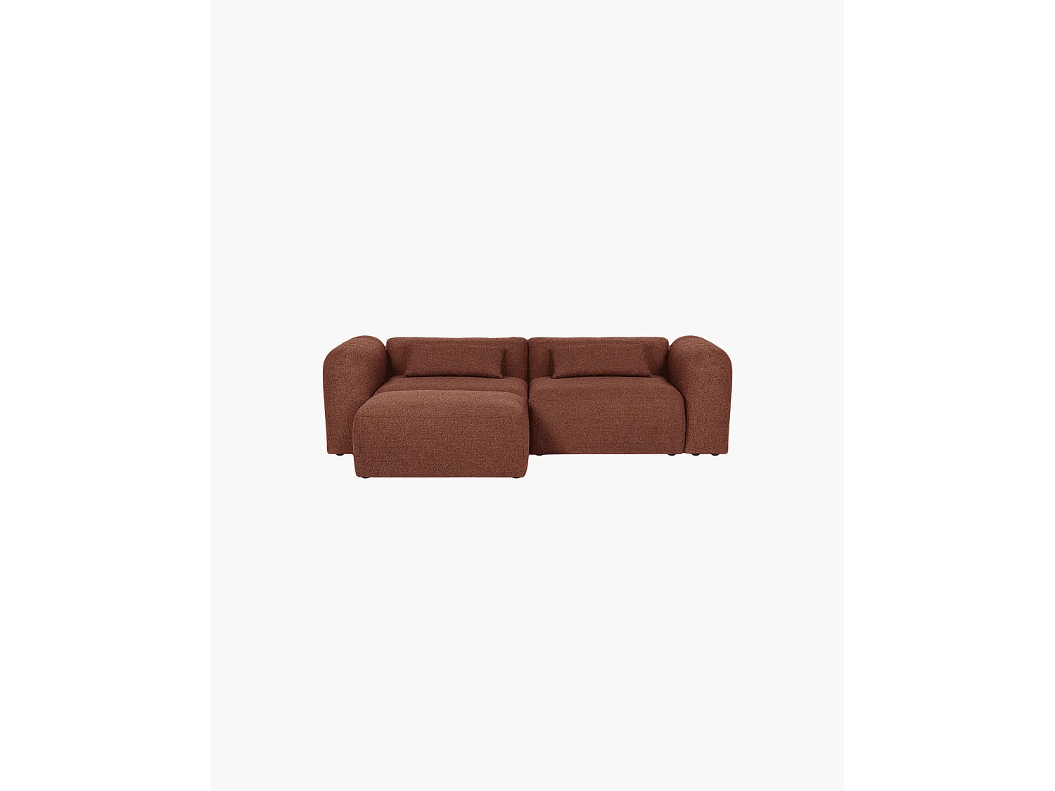 Yaro 3‑Sitzer Ecksofa Brick Red Bouclé