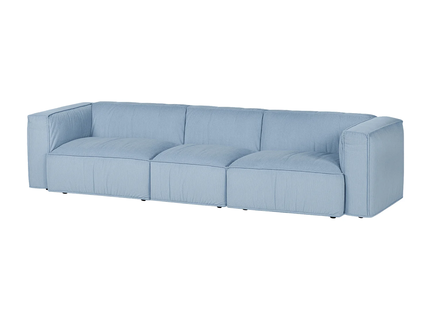 Lobi Sofa 4-Sitzer Baby Blue, Cord, 318x97,5x73,5 cm