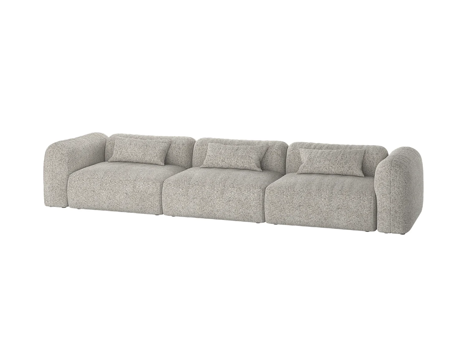 Yaro Sofa 4-Sitzer - Clay Grey Mélange, 263 cm, mattes Polyester