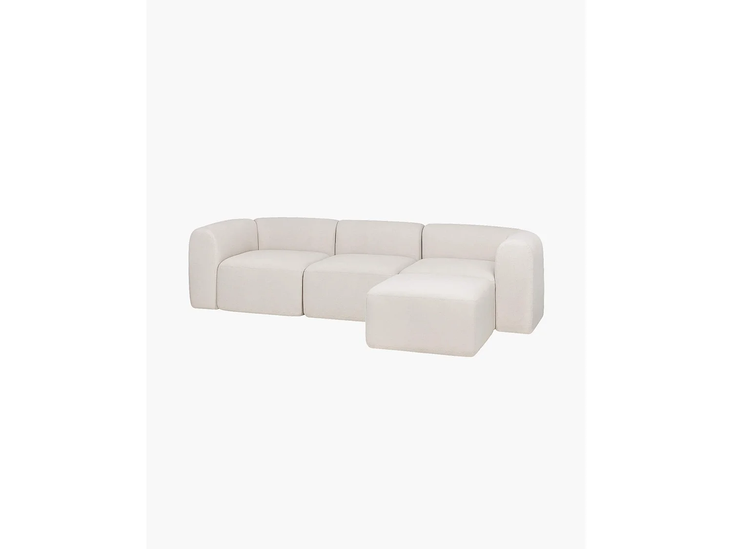 Flom Sofa Ecksofa 3‑Sitzer - Cloud Beige, Polyester, modern
