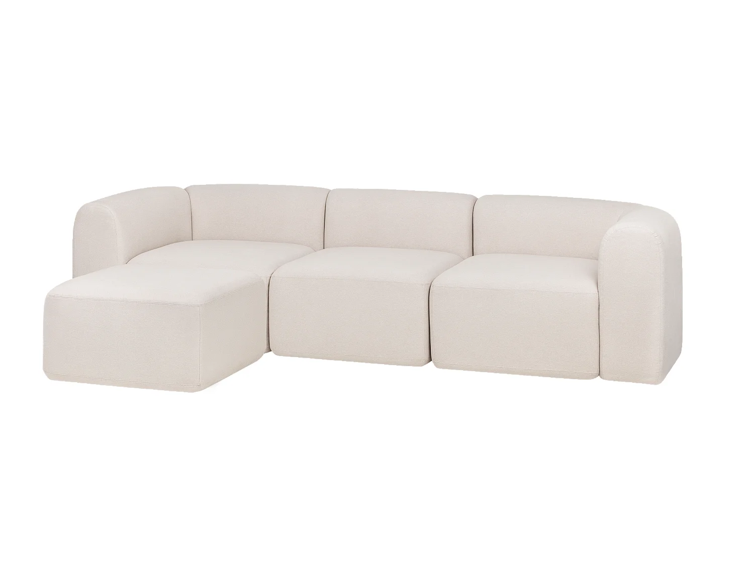 Flom Sofa Ecksofa 3‑Sitzer - Cloud Beige, Polyester, modern