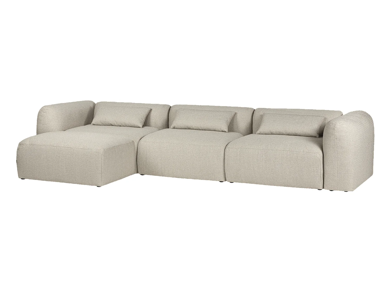 Yaro Sofa 4-Sitzer Ecke - Desert Beige Bouclé, 248 x 100 x 69 cm