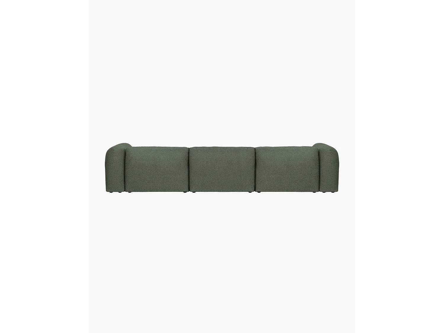 Divano Yaro 4 posti in bouclé thyme green, tessuto 100% poliestere, design moderno