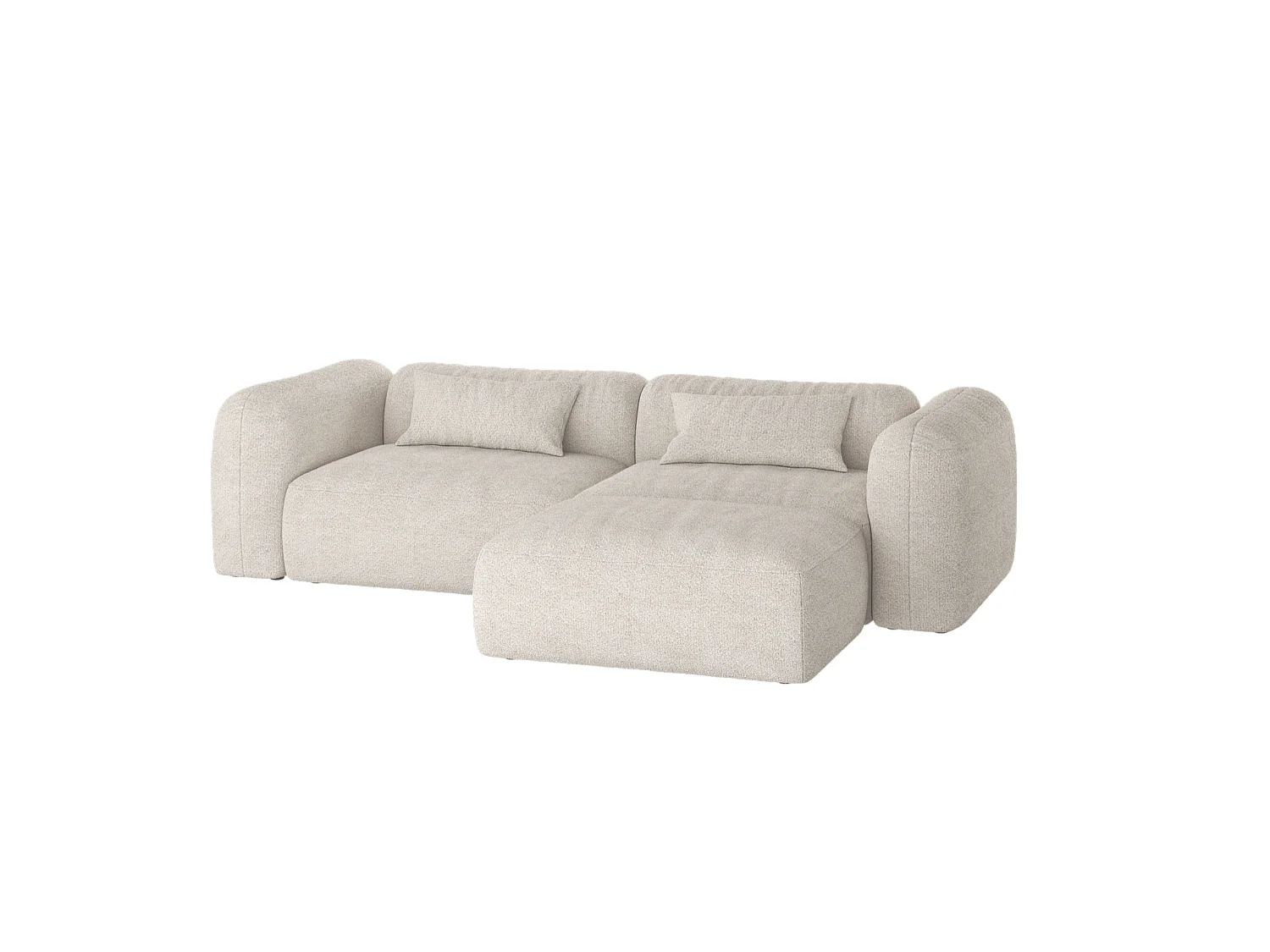 Yaro Sofa 3-Sitzer Ecksofa Desert Beige Bouclé