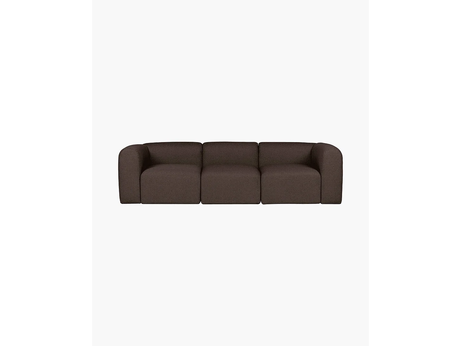Flom Sofa 3-Sitzer, Bouclè Polyester, Chocolate Brown