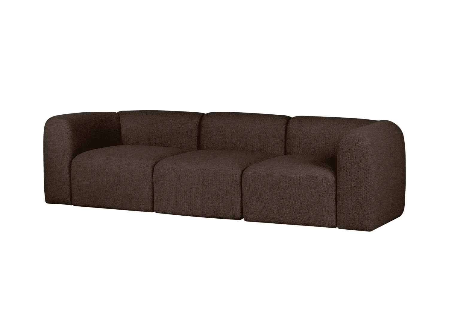 Flom Sofa 3-Sitzer, Bouclè Polyester, Chocolate Brown